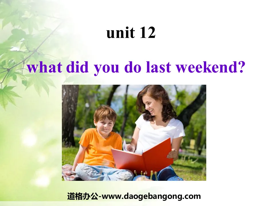 "What did you do last weekend?" PPT courseware 2