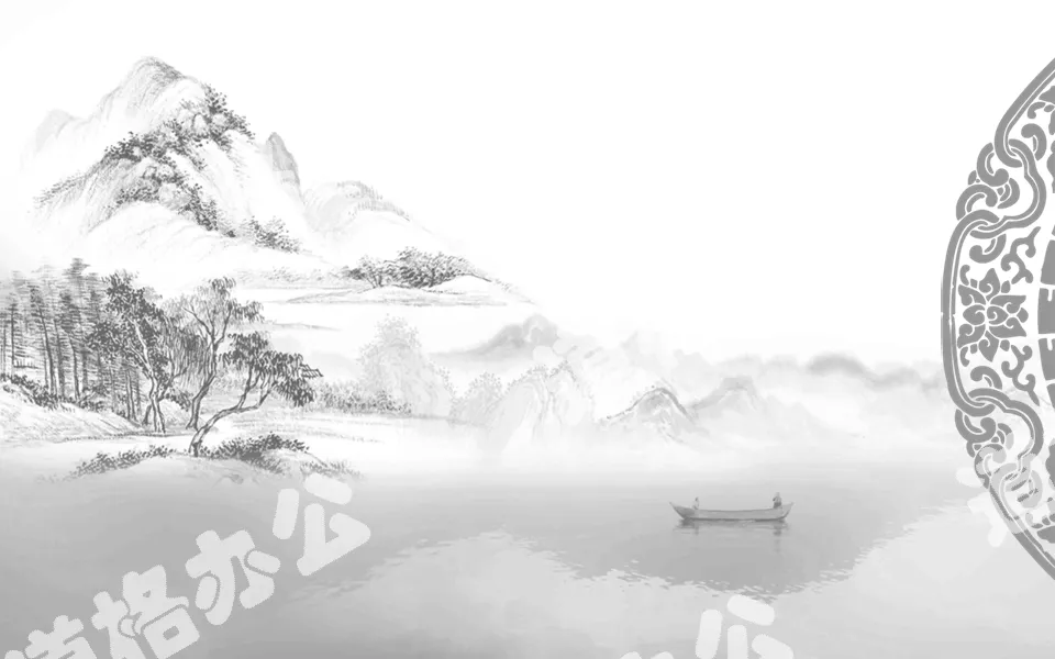 Nine ink and wash classical Chinese style PPT background pictures