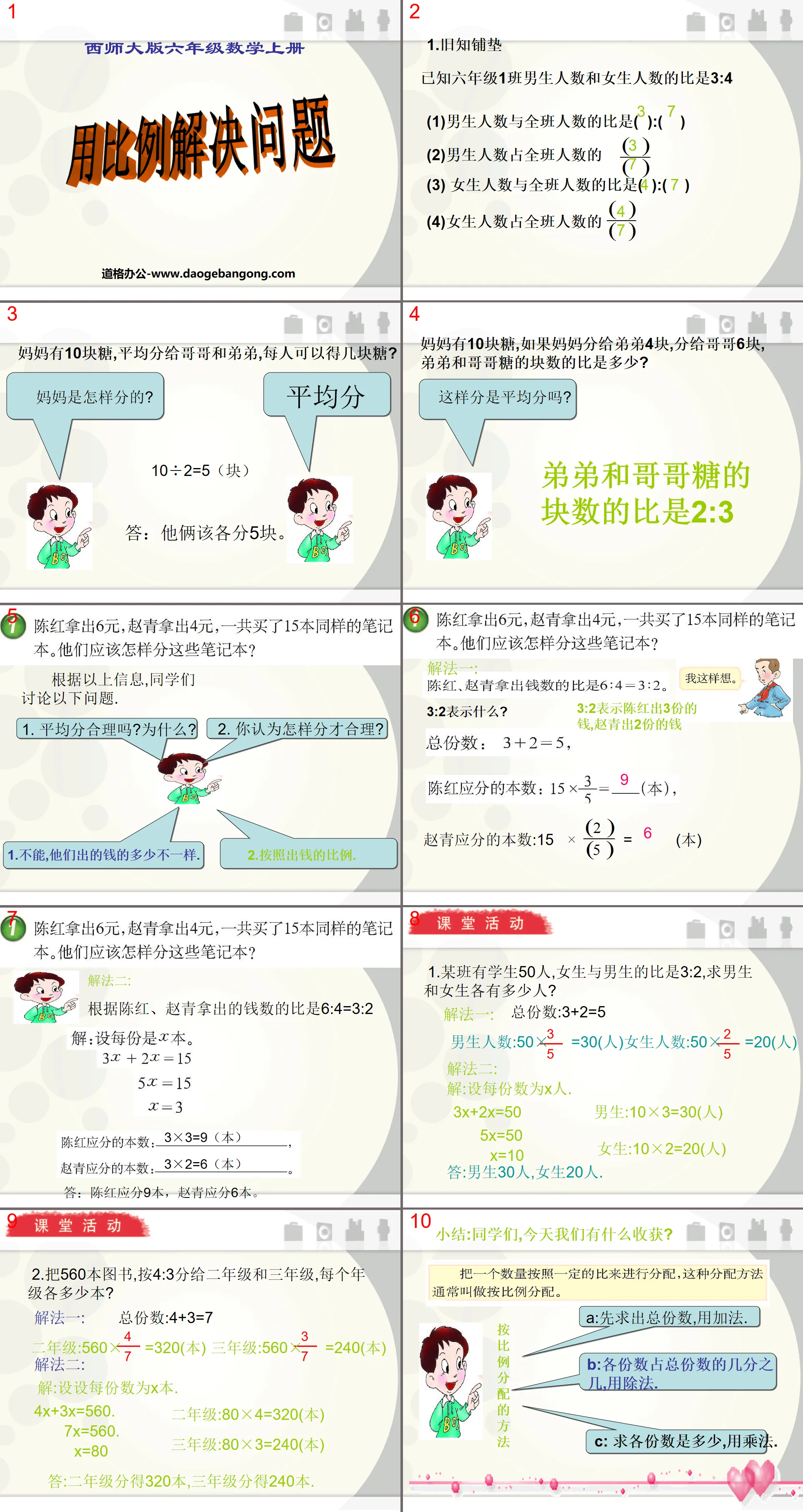 "Solving Problems with Proportions" Comparison and Proportional Distribution PPT Courseware 2