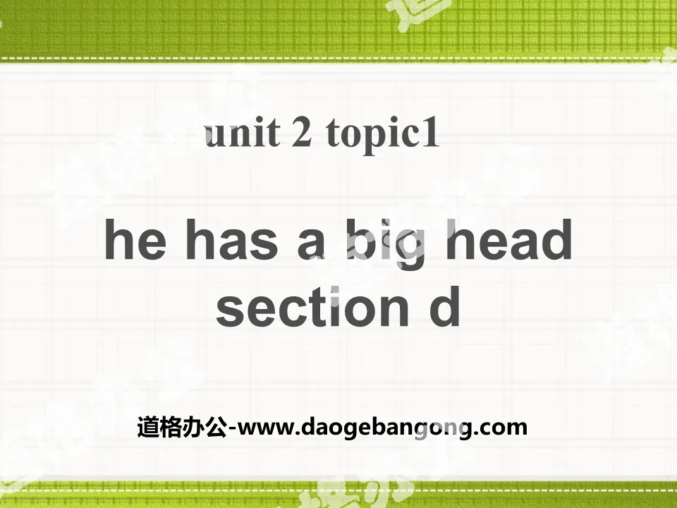 "He has a big head"SectionD PPT