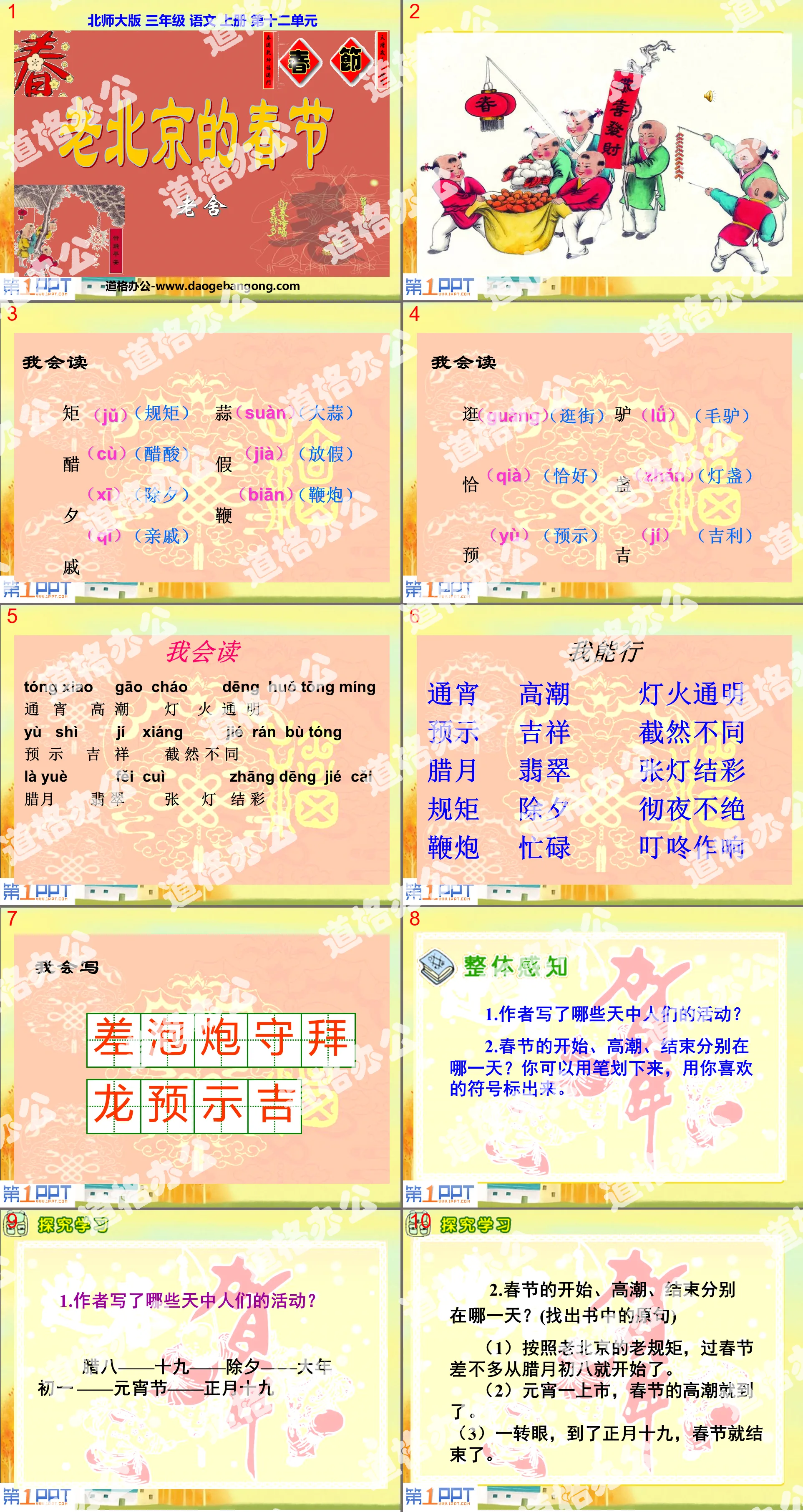 "Spring Festival in Old Beijing" PPT courseware 2