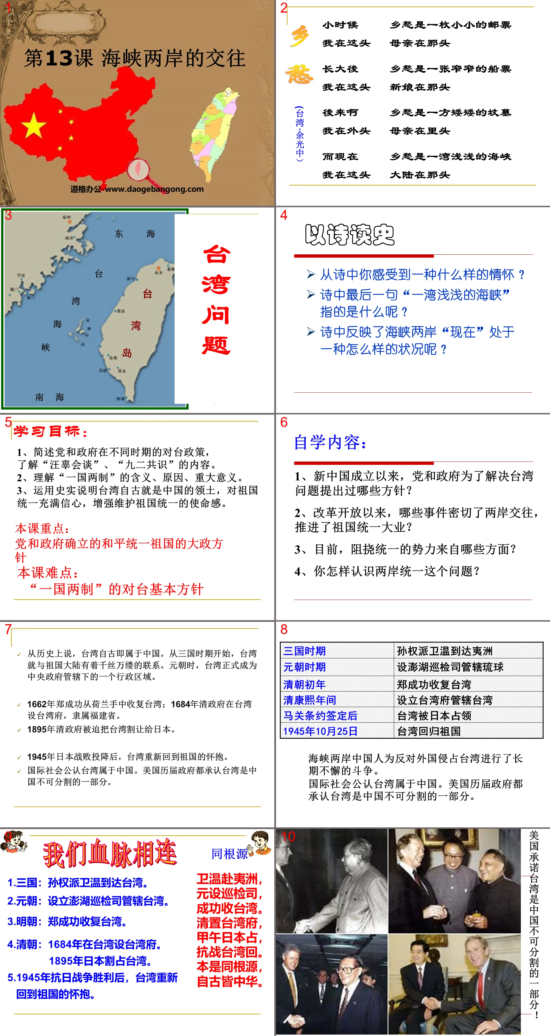 《海峡两岸的交往》民族团结与祖国统一PPT课件5
