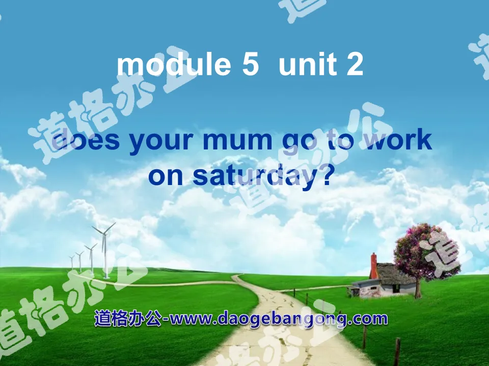 "Does your mum go to work on Saturdays?" PPT courseware 2