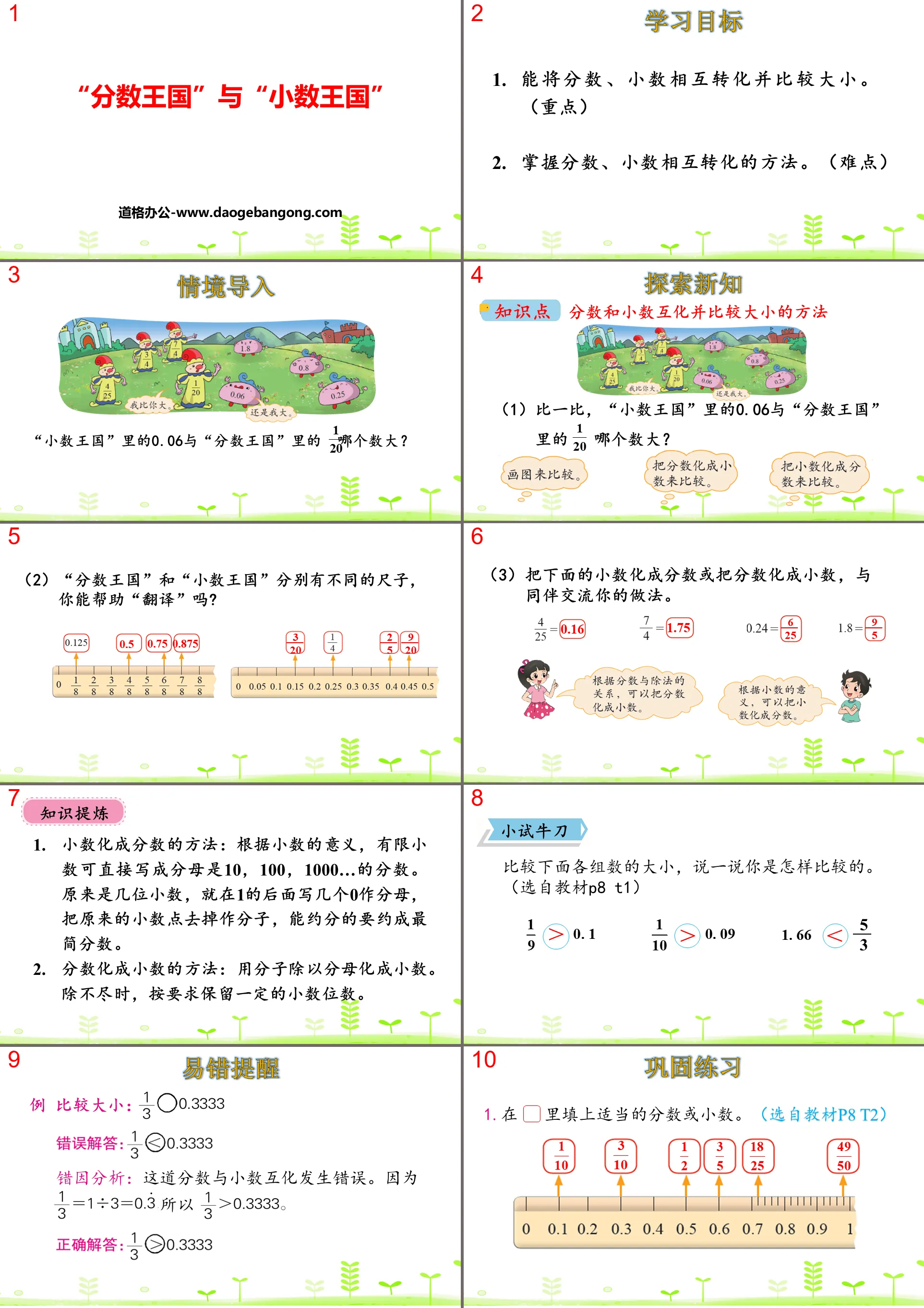 ""Kingdom of Fractions" and "Kingdom of Decimals"" Fraction Addition and Subtraction PPT Download