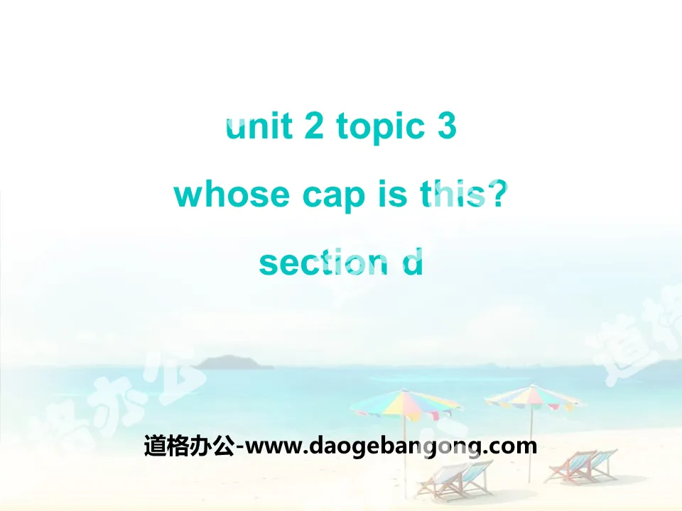 "Whose cap is this?" SectionD PPT