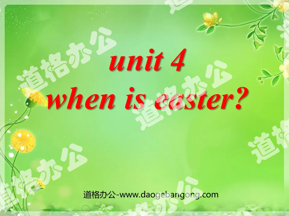 "When is Easter?" PPT courseware for the second lesson
