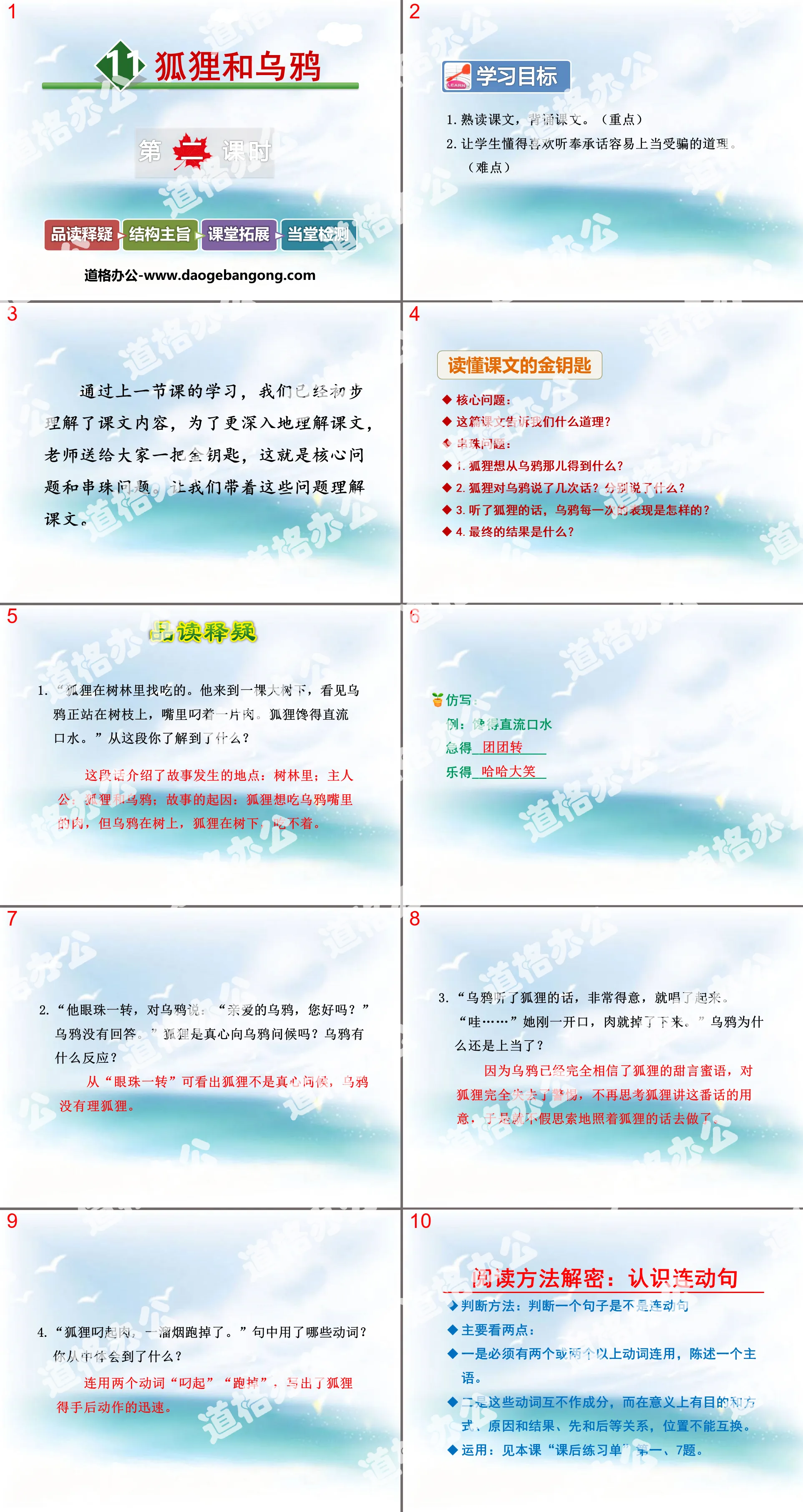 《狐狸和乌鸦》PPT教学课件
