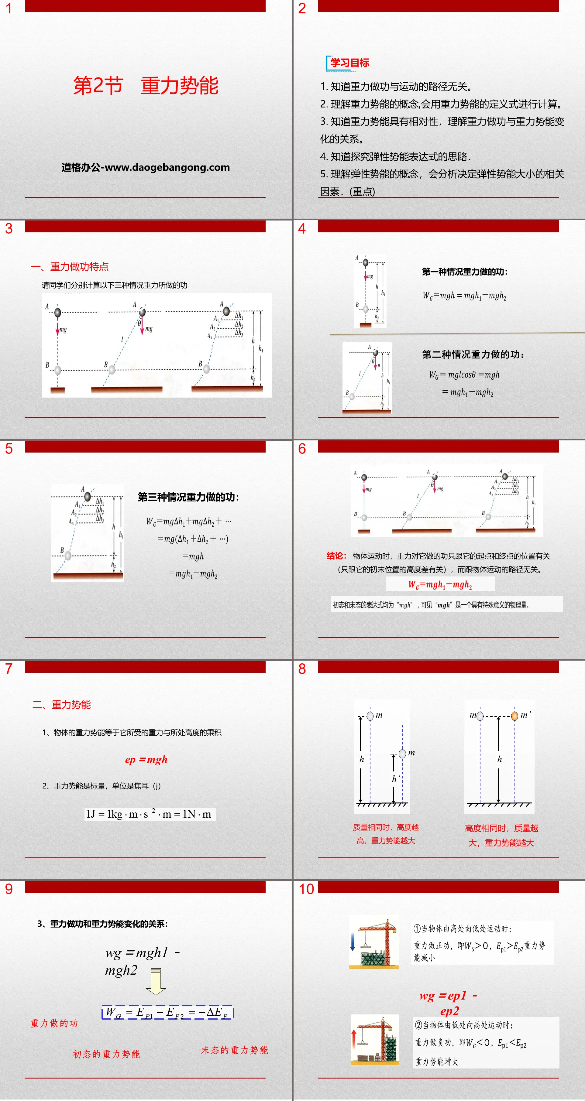 《重力势能》机械能守恒定律PPT课件