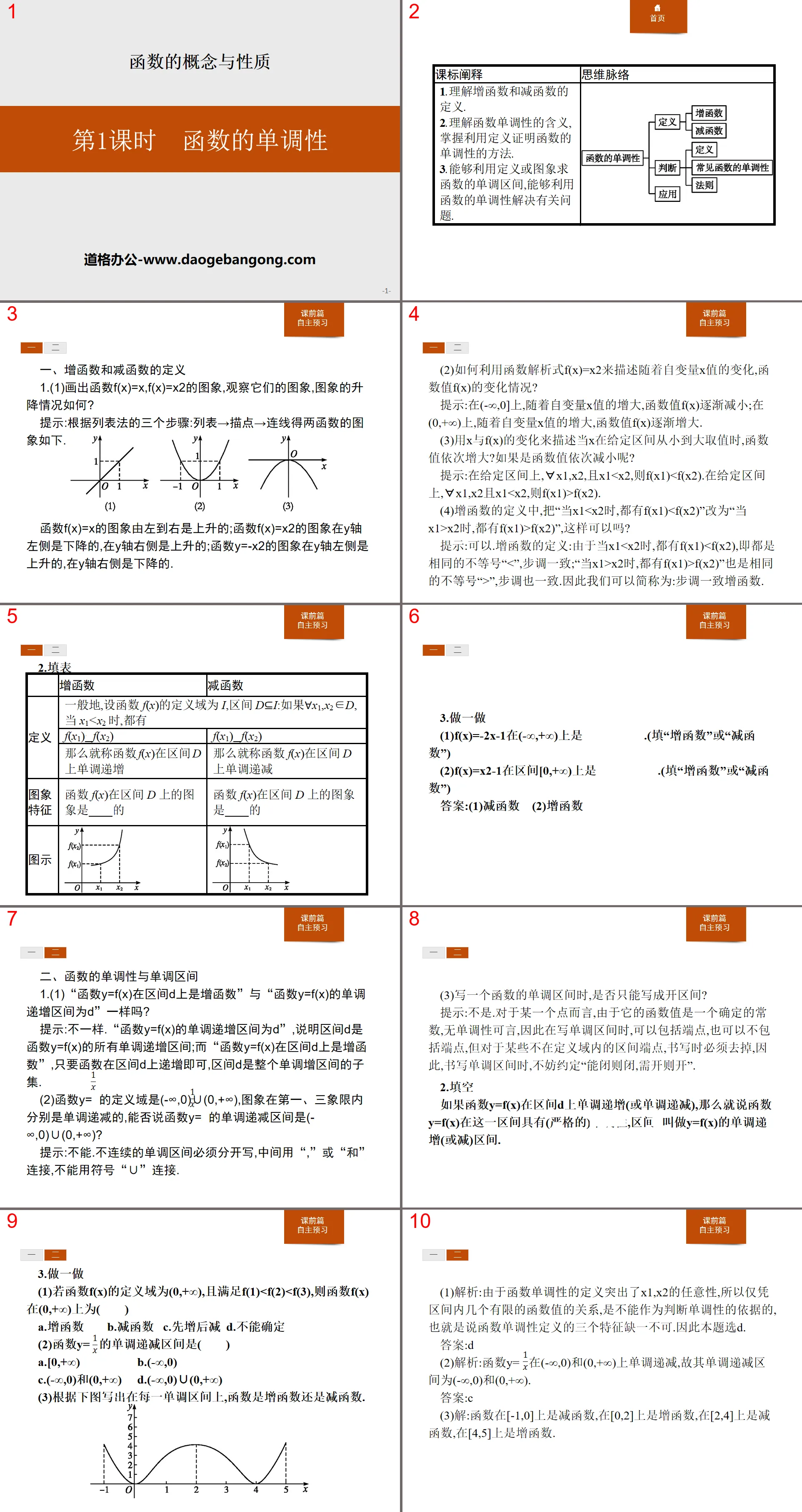 "Monotonicity of Functions" Concept and Properties of Functions PPT