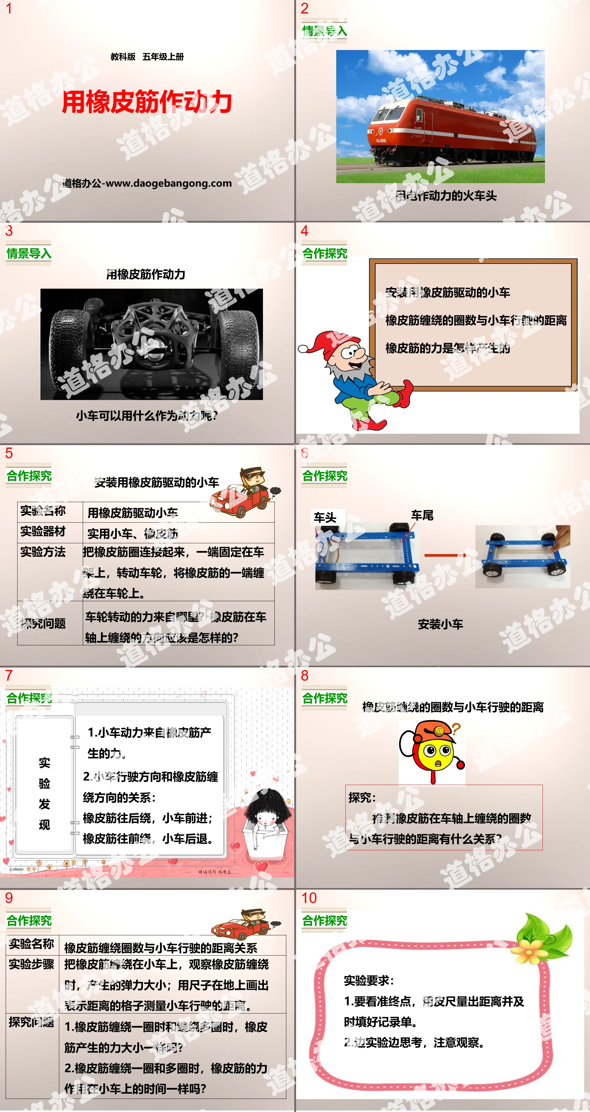 《用橡皮筋作動力》運動與力PPT下載