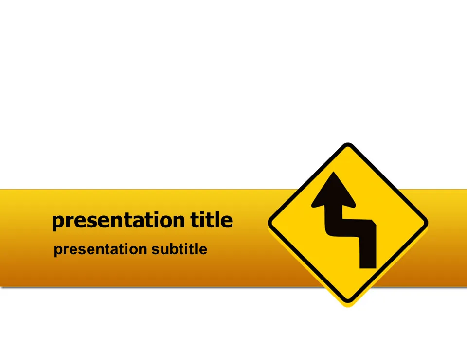 Yellow Traffic Warning PowerPoint Template Free Download