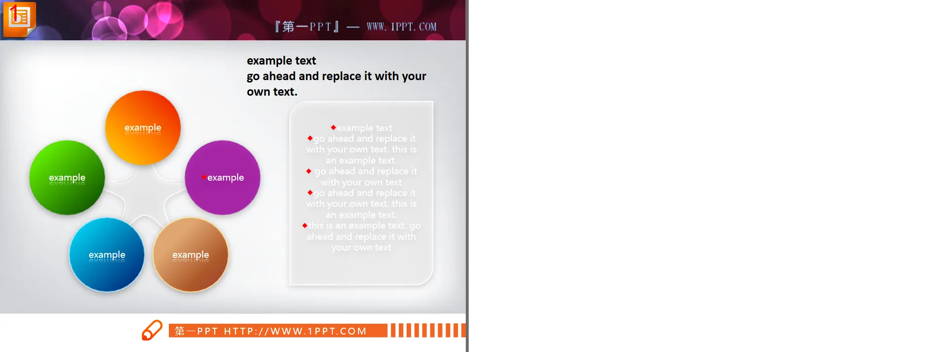 five button pentagram slide diagram material