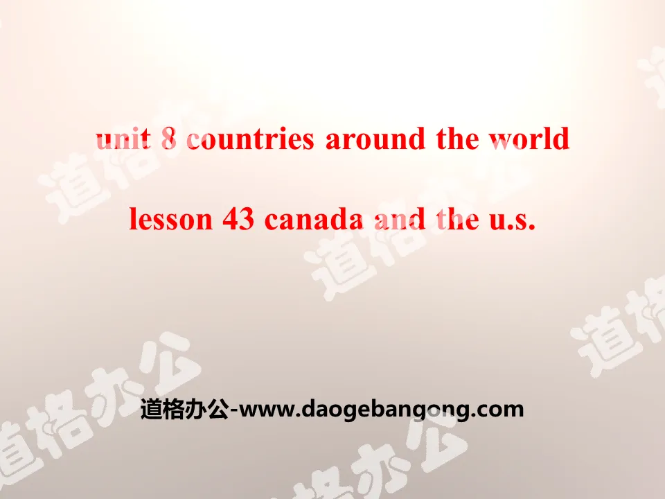 "Canada and the U.S." Countries around the World PPT courseware