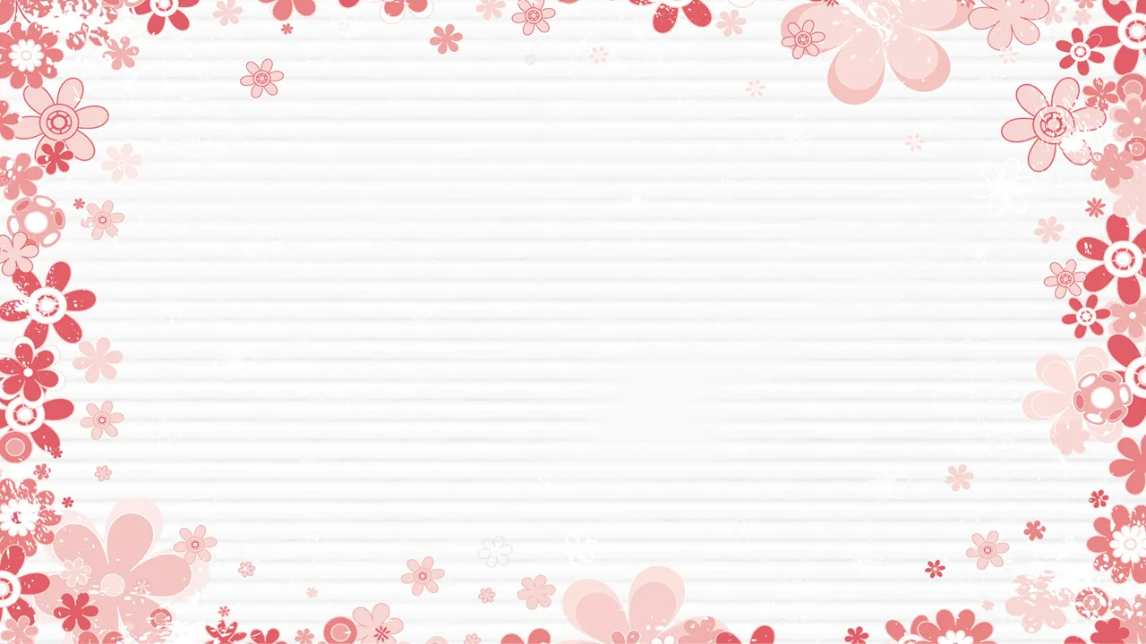 Pink cartoon flowers PPT border background picture