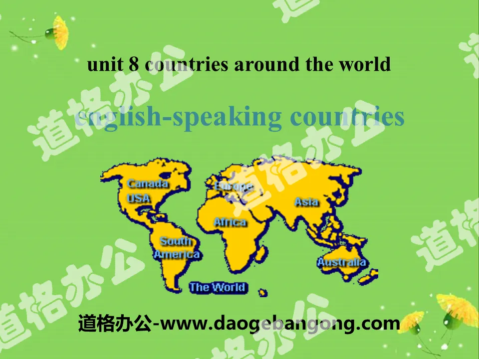 《English-Speaking Countries》Countries around the World PPT免费课件
