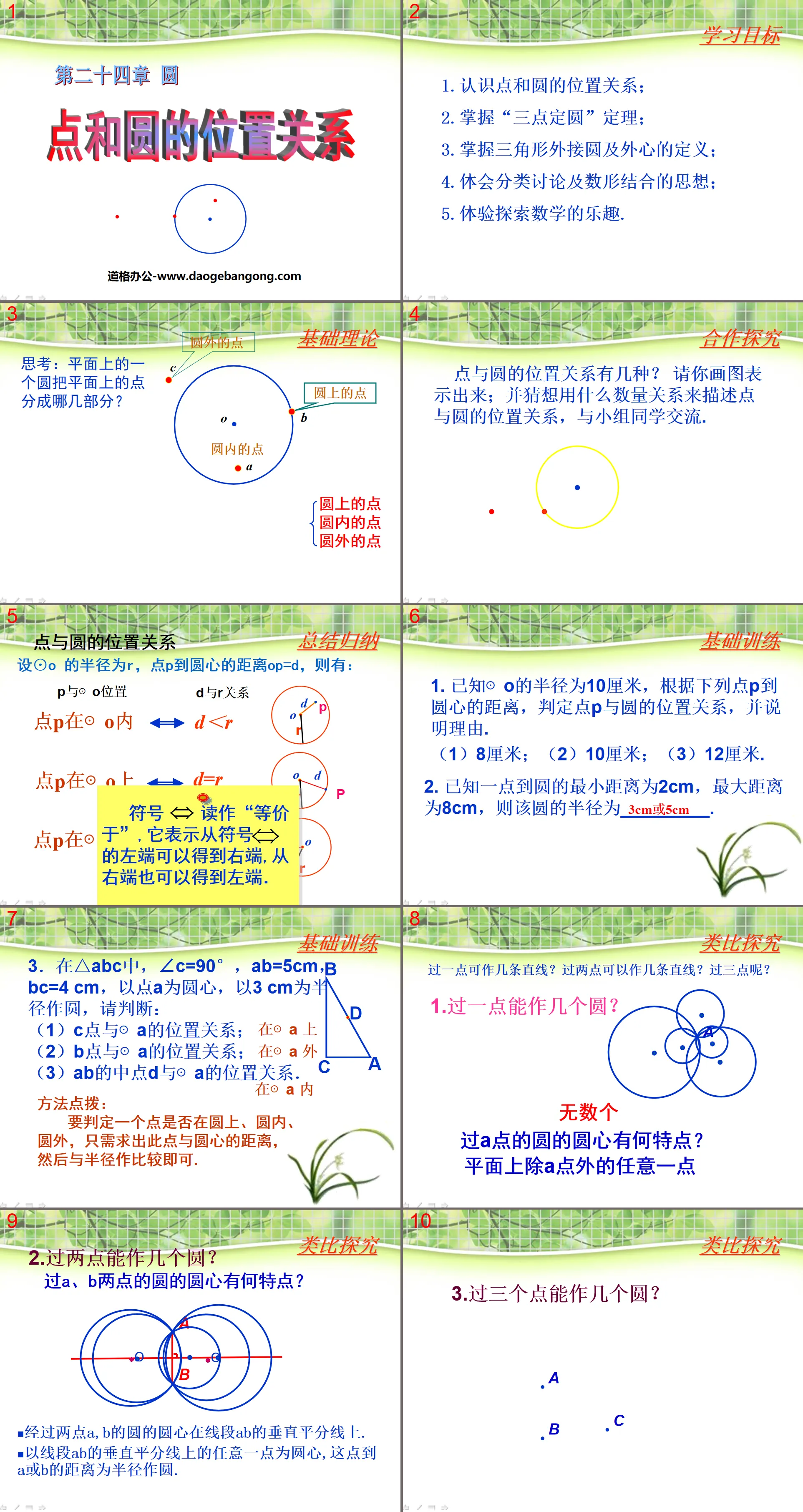 《点和圆的位置关系》圆PPT课件
