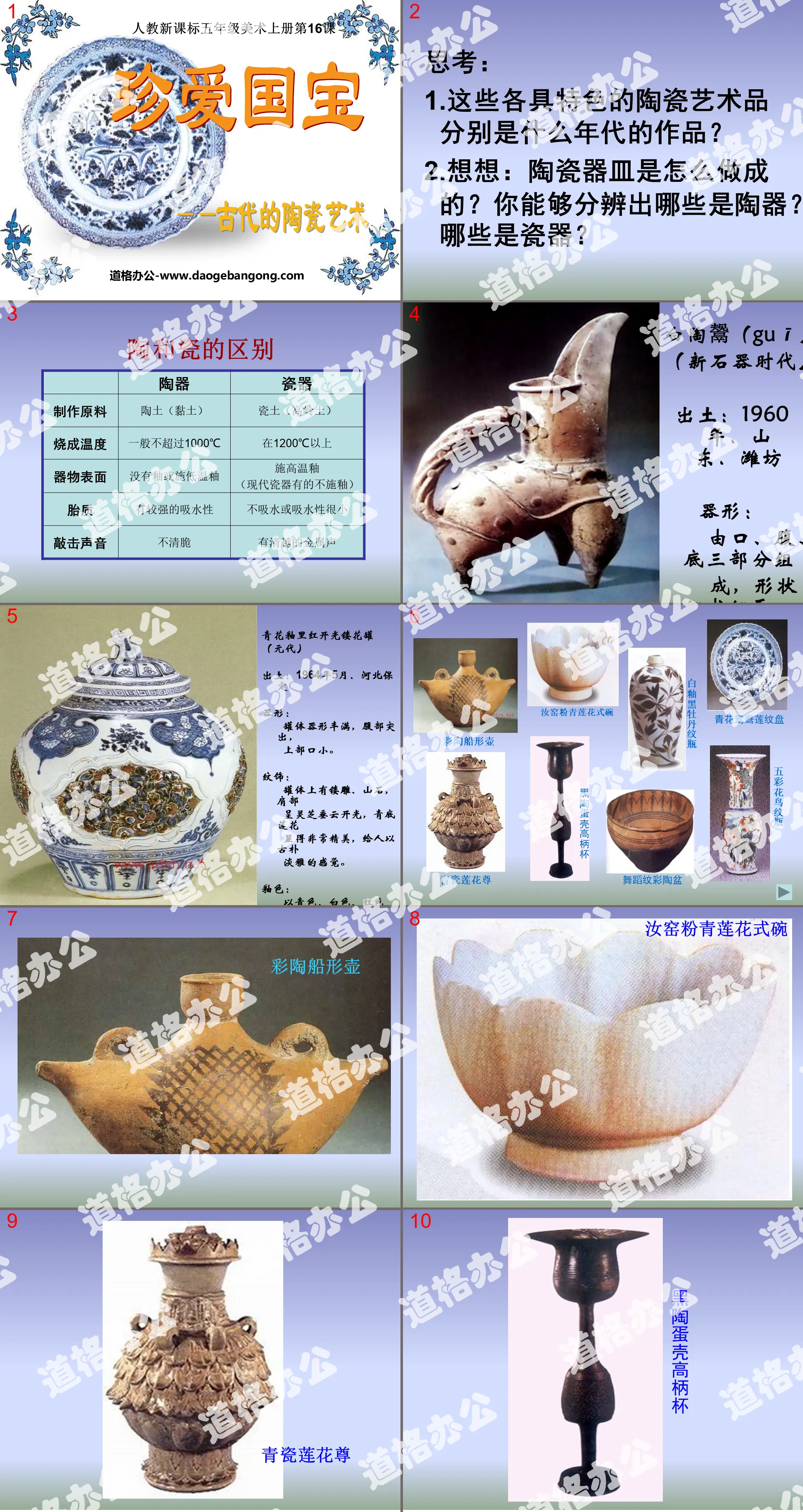 《珍爱国宝——古代的陶瓷艺术 》PPT课件

