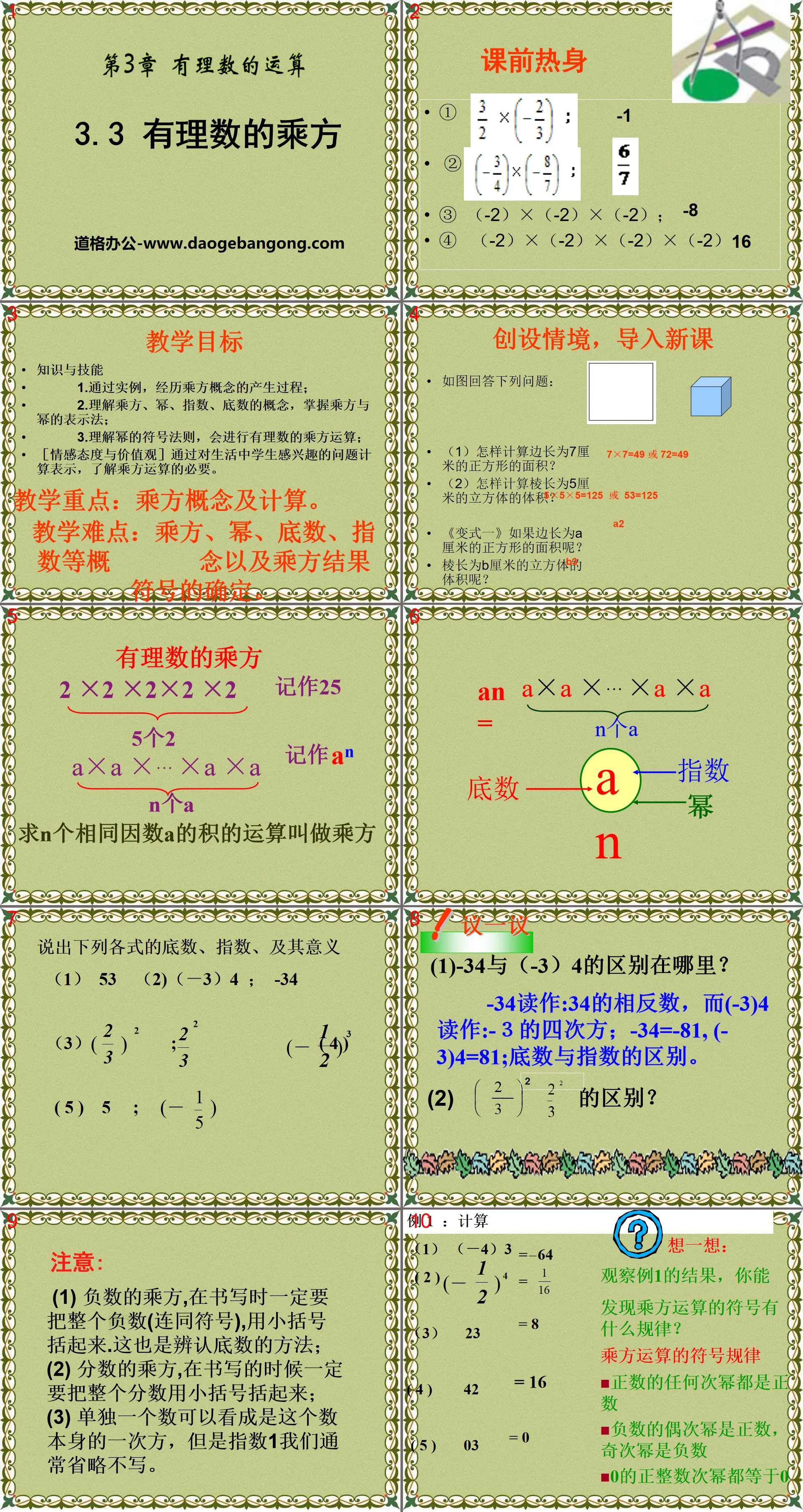 "Power of Rational Numbers" PPT courseware 3