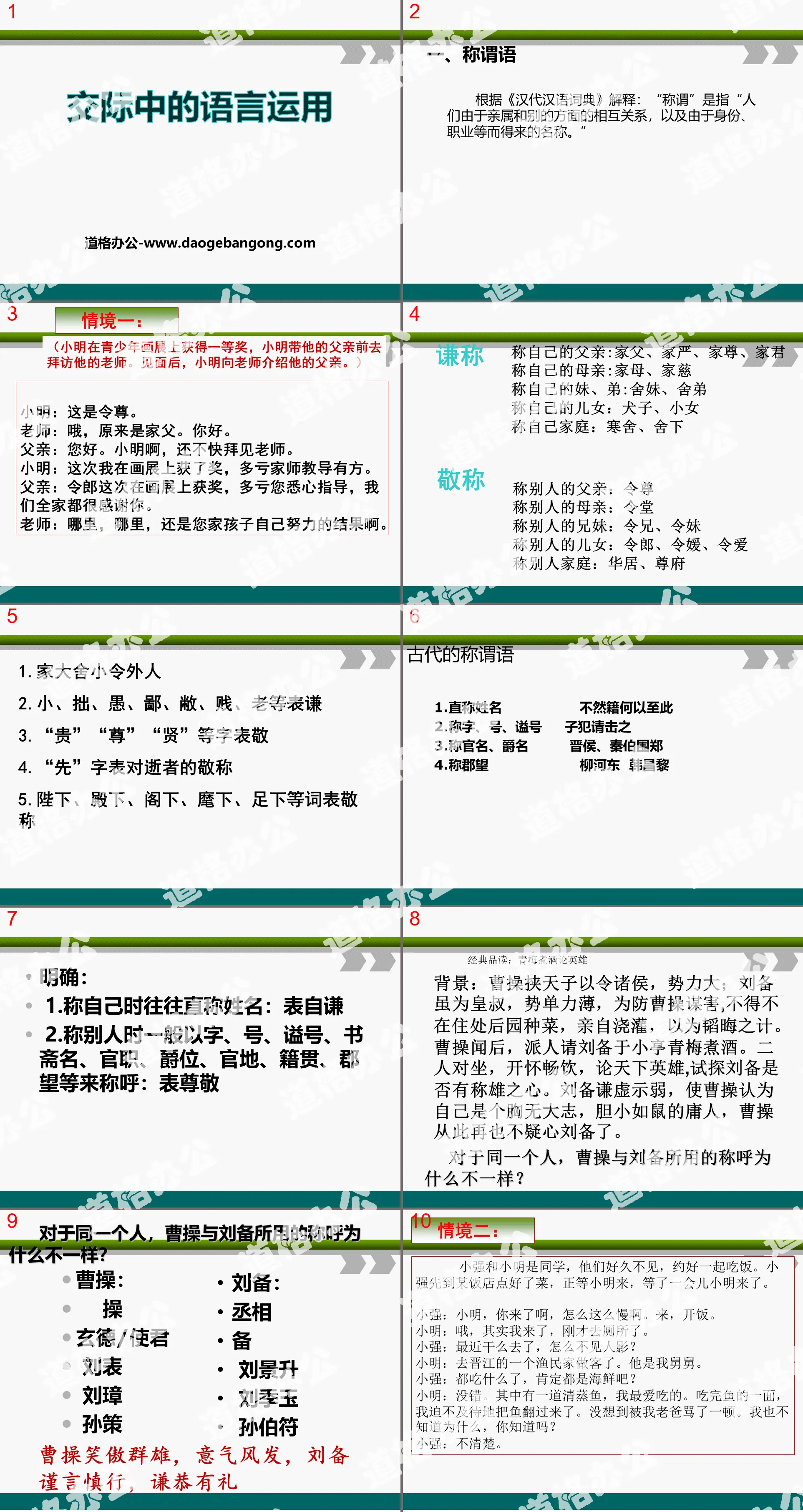 《交际中的语言运用》PPT
