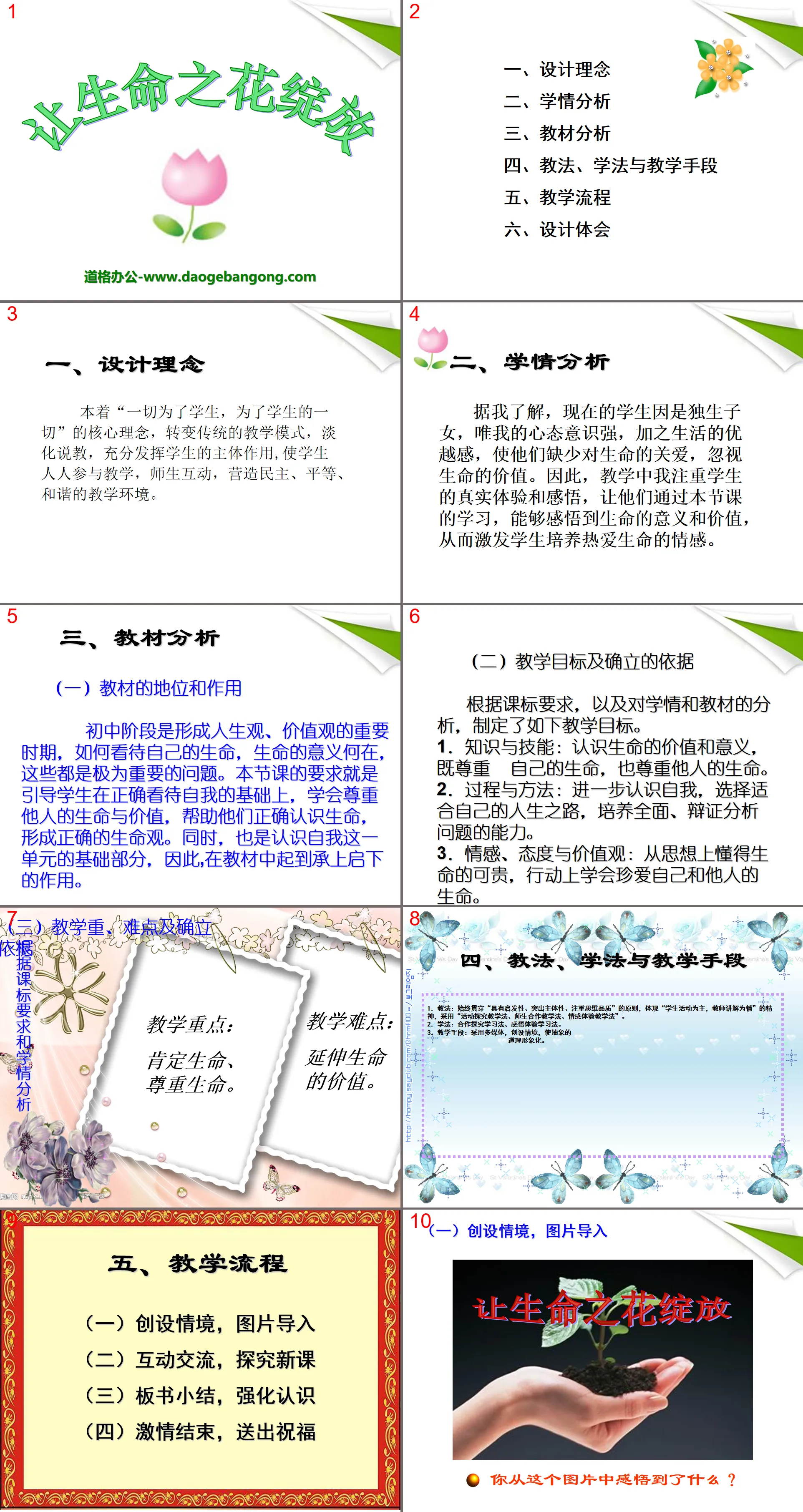 《让生命之花绽放》珍爱生命PPT课件3
