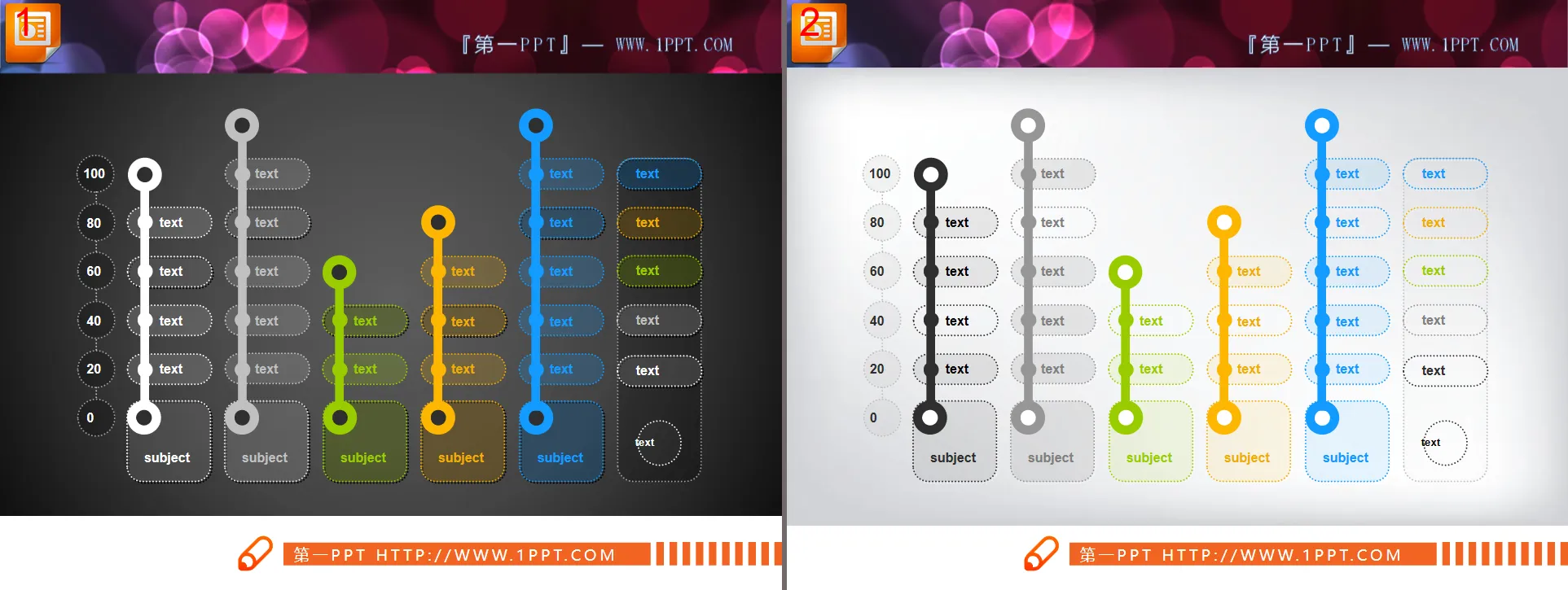 简洁创意柱状图PPT图表下载