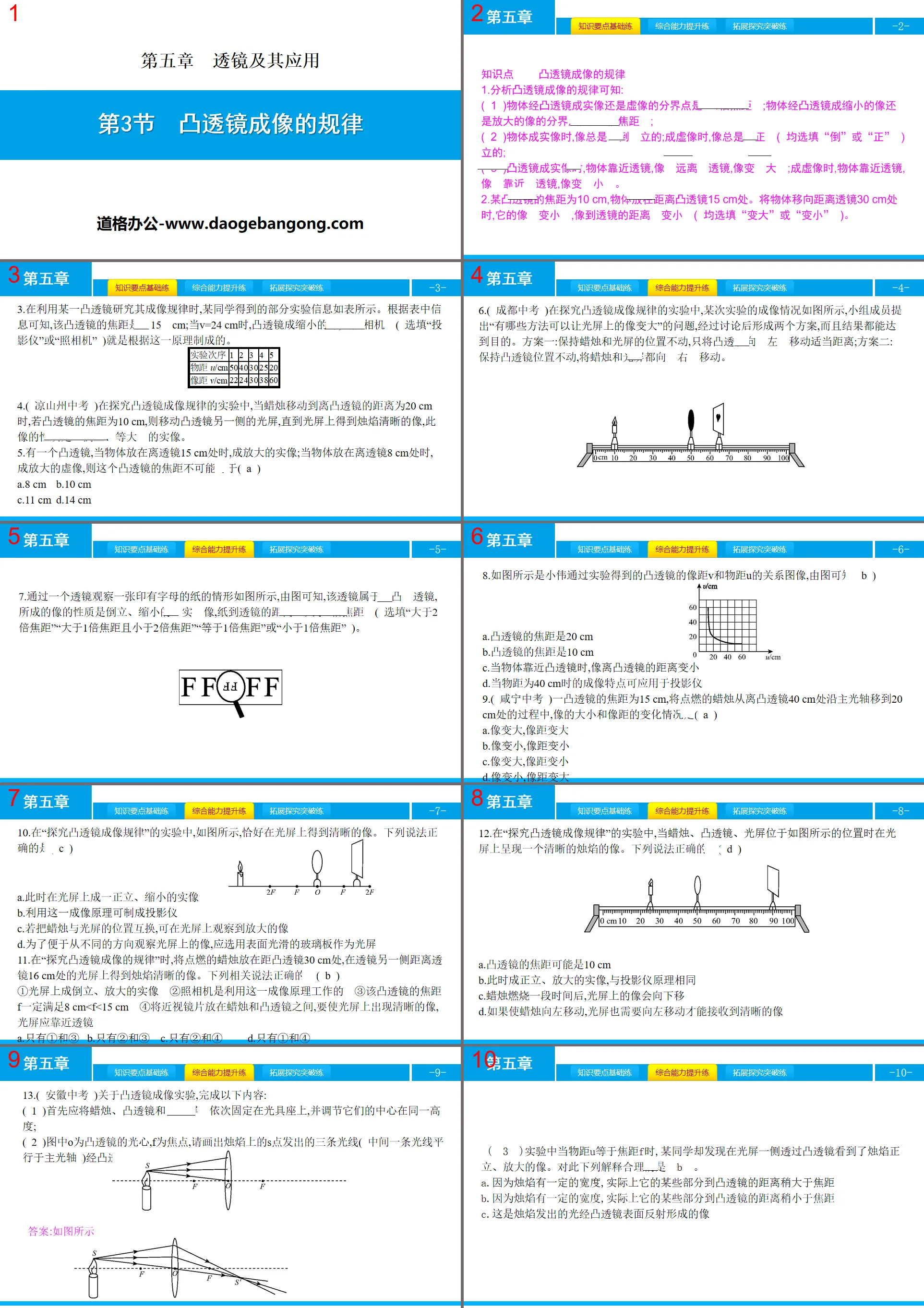 《凸透镜成像的规律》透镜及其应用PPT下载
