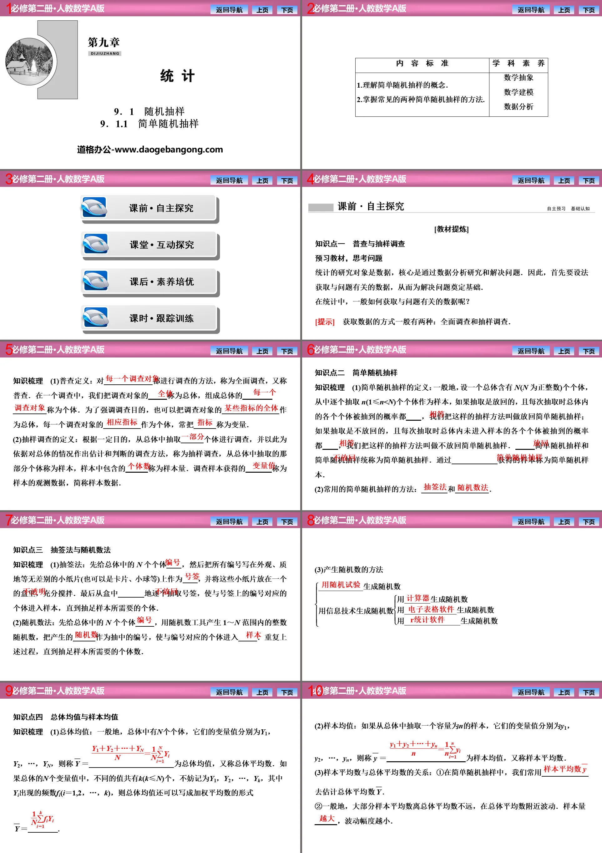 《随机抽样》统计PPT课件(简单随机抽样)