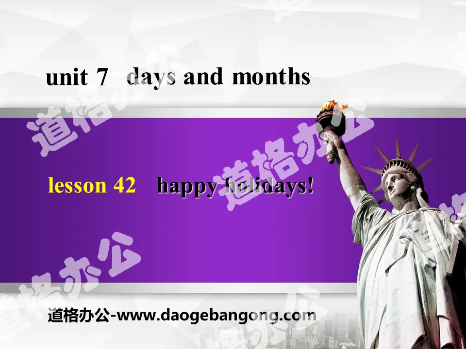 《Happy Holidays!》Days and Months PPT教學課件