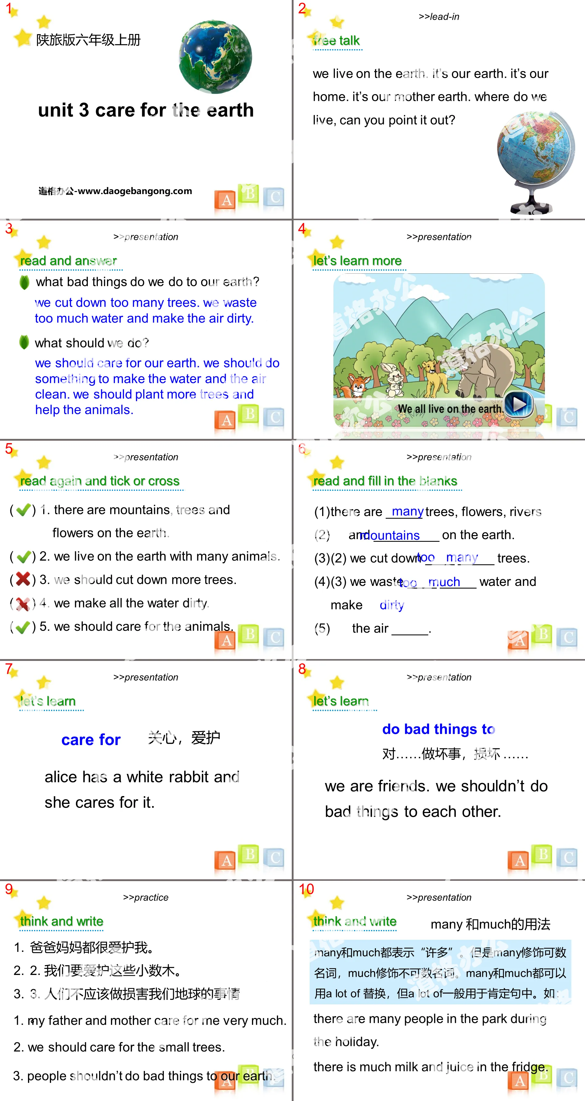 Présentation PowerPoint « Prendre soin de la Terre »