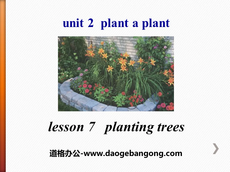 Cours PPT « Planter des arbres » Planter une plante