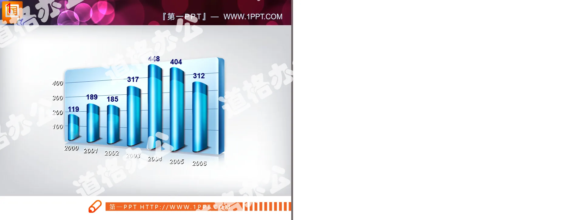 3D three-dimensional histogram PPT chart material