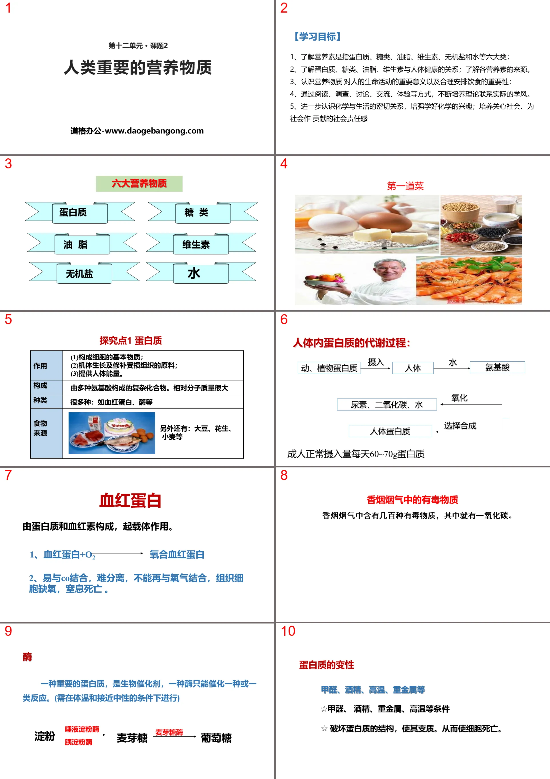 《人类重要的营养物质》化学与生活PPT下载