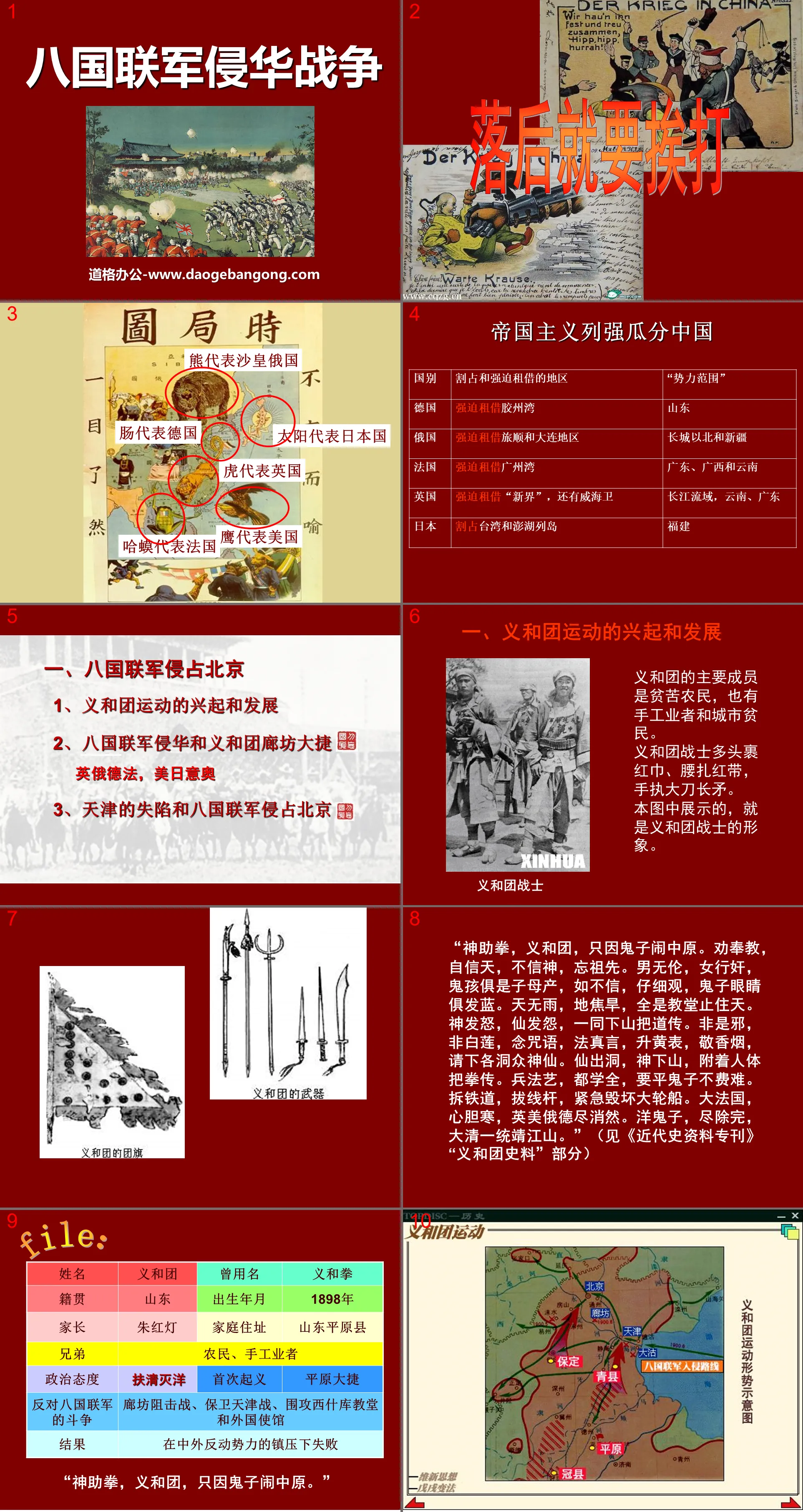 "The Eight-Power Allied Forces' War of Aggression against China" Invasion and Resistance PPT Courseware 7