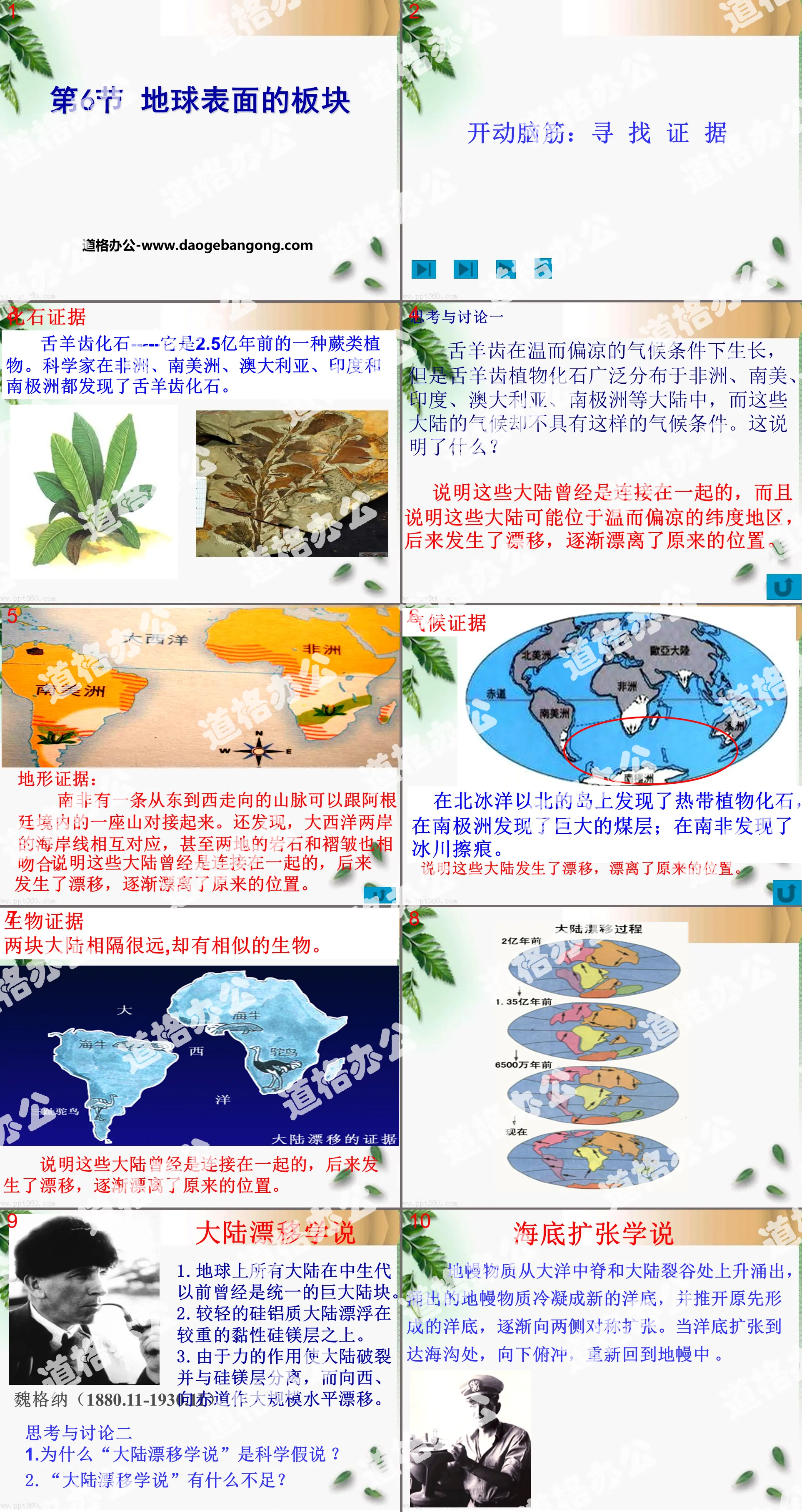 "Plates on the Earth's Surface" PPT courseware