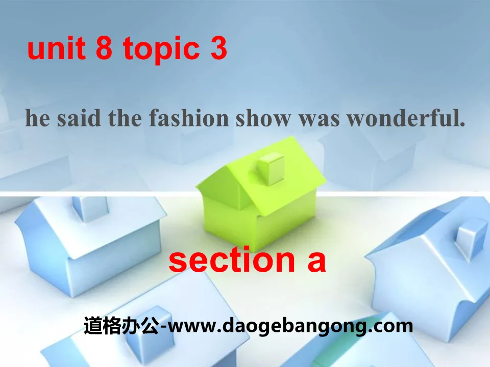 《He said the fashion show was wonderful》SectionA PPT