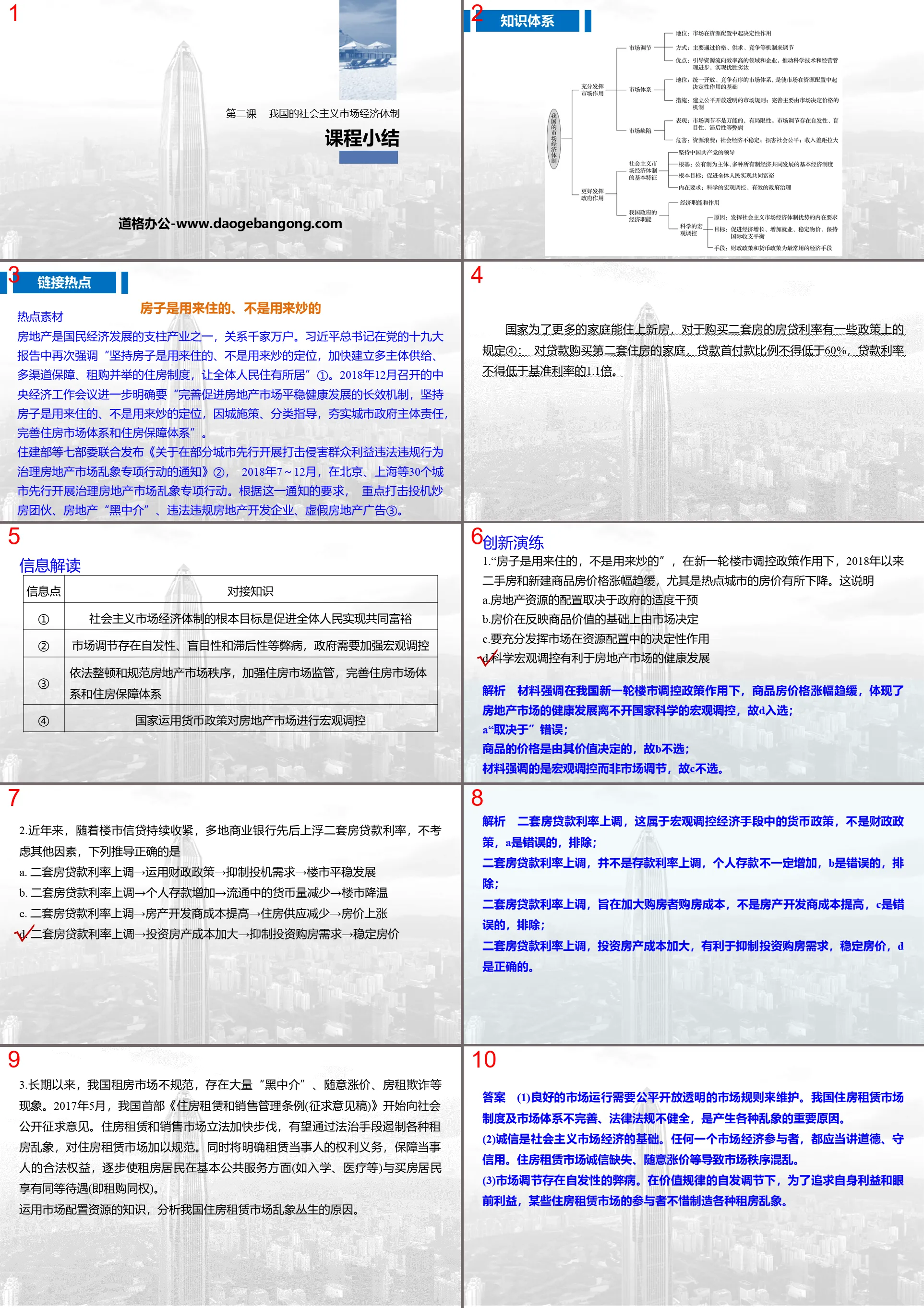 《我國的市場經濟體制》課程小結PPT