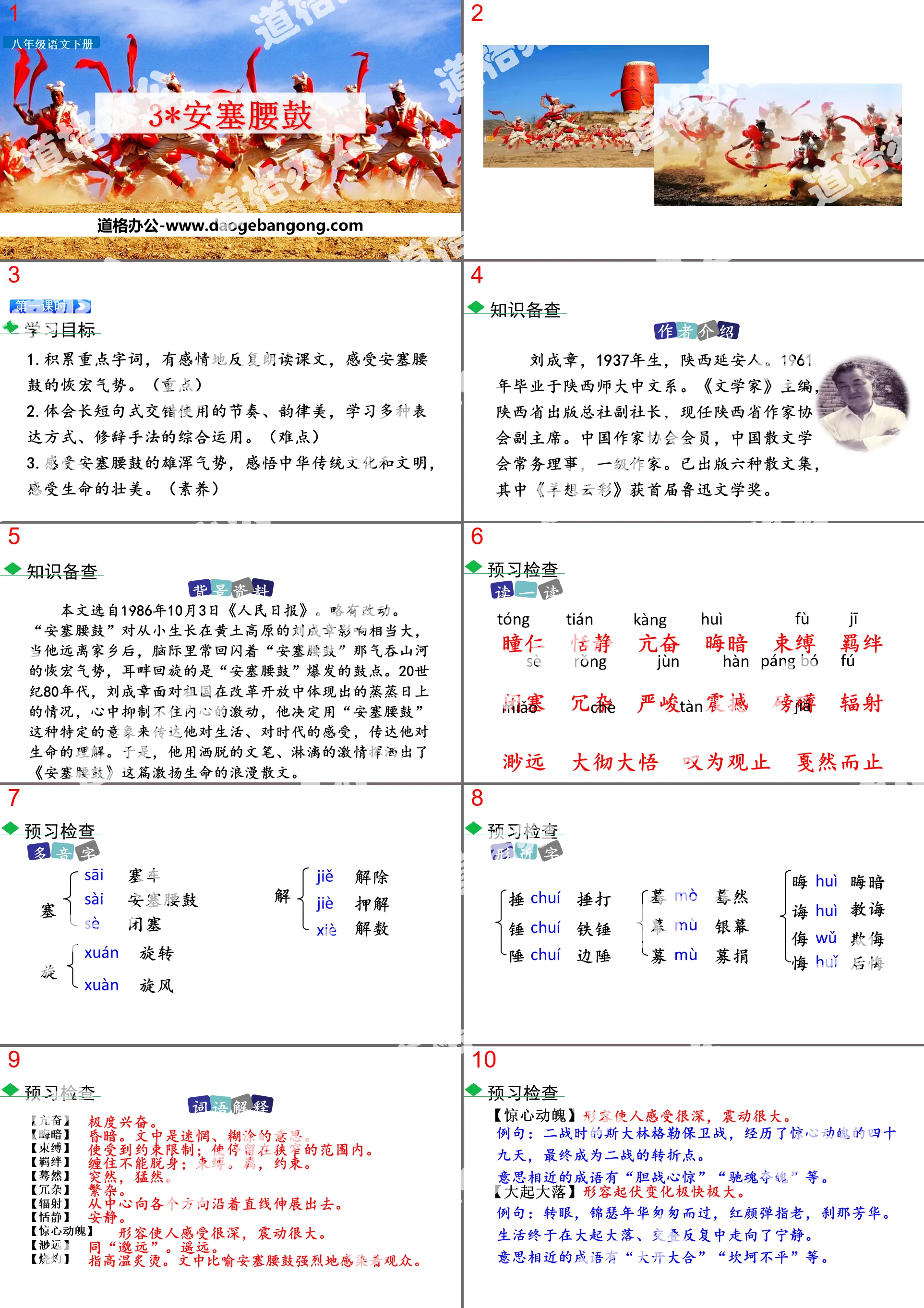 《安塞腰鼓》PPT免費下載