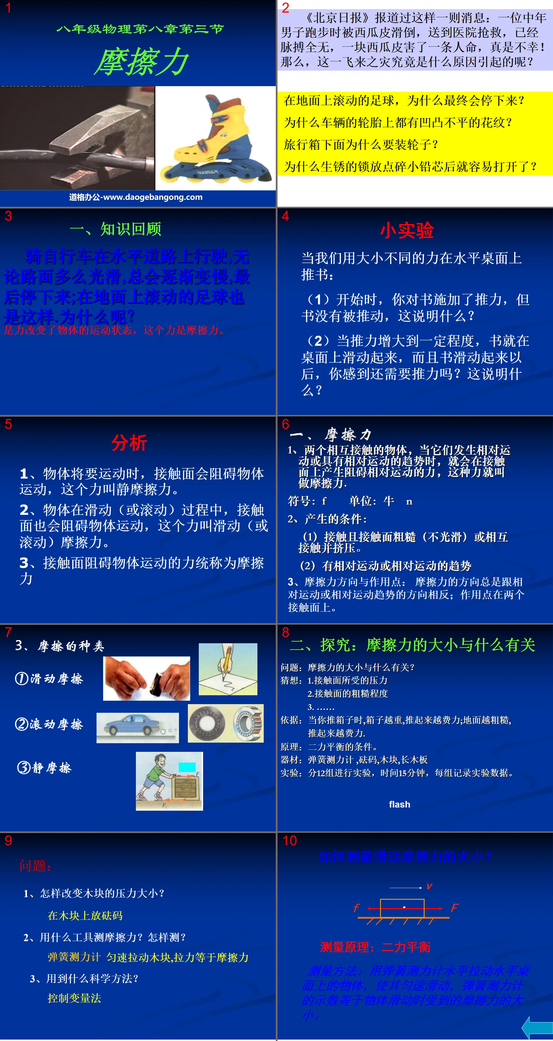 "Friction" Motion and Force PPT Courseware 2