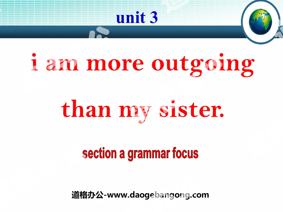"I'm more outgoing than my sister" PPT courseware 4