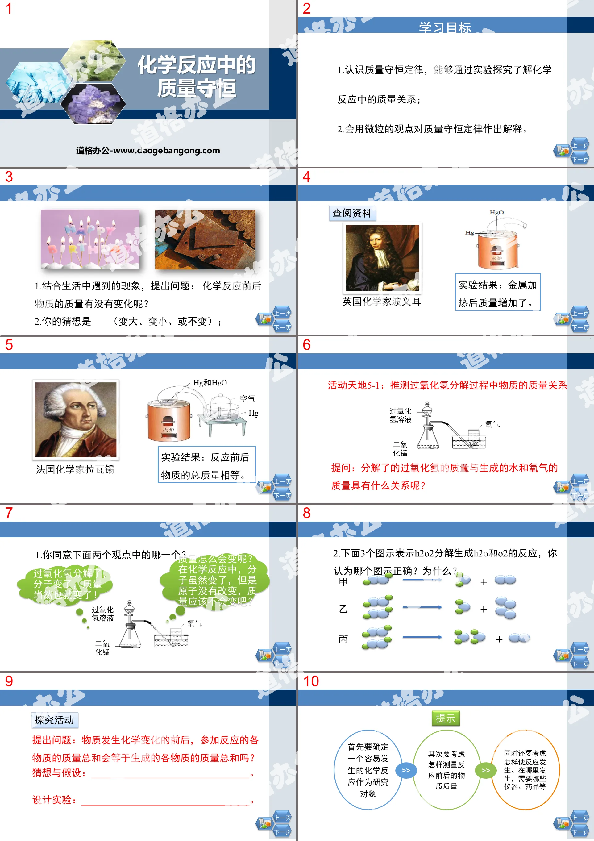 "Conservation of Mass in Chemical Reactions" Quantitative Study of Chemical Reactions PPT