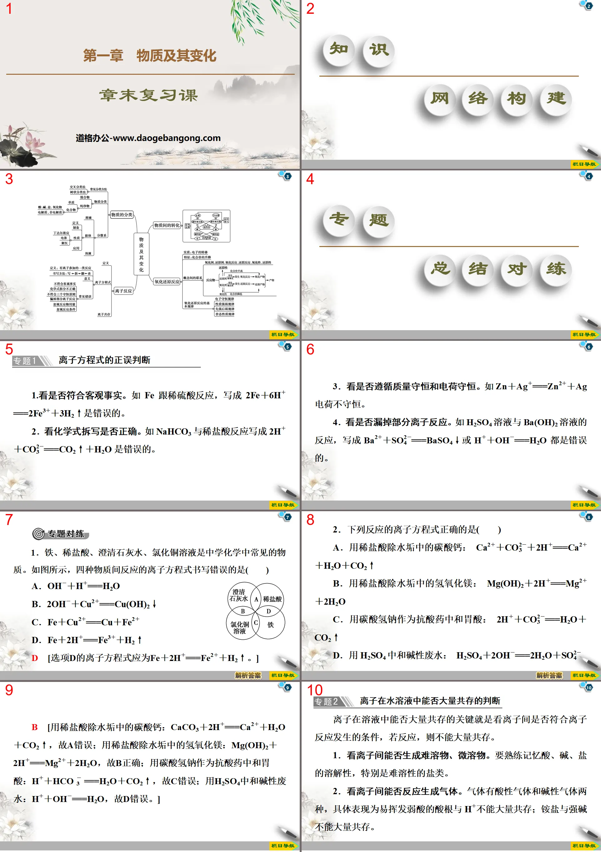 《章末複習課》物質及其變化PPT