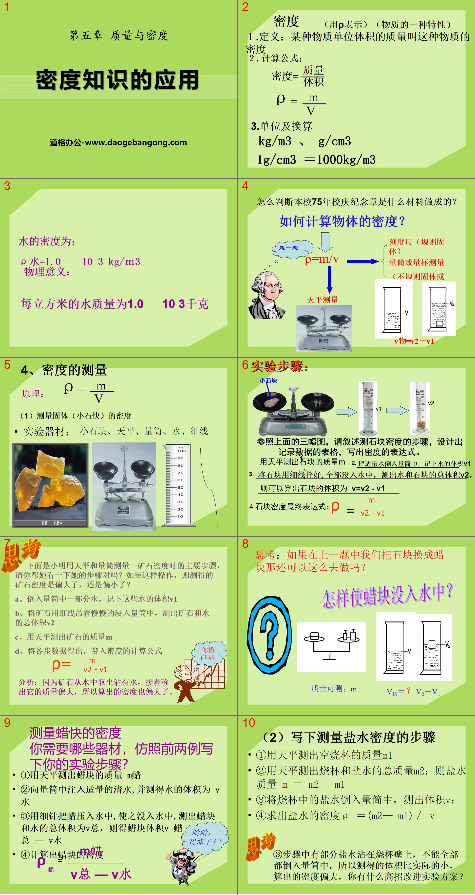 《密度知识的应用》质量与密度PPT课件
