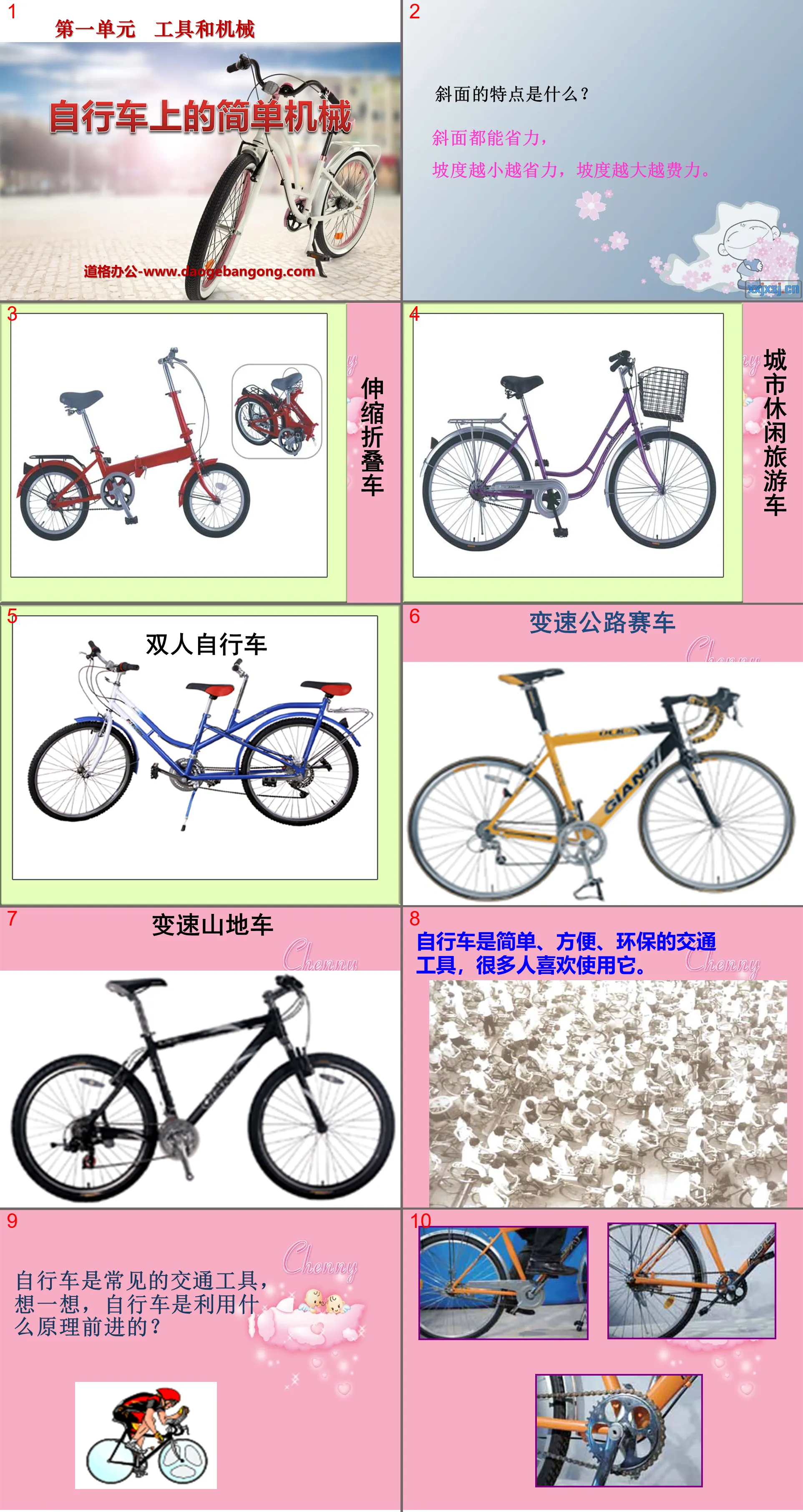 "Simple Machinery on Bicycles" Tools and Machinery PPT Courseware 4