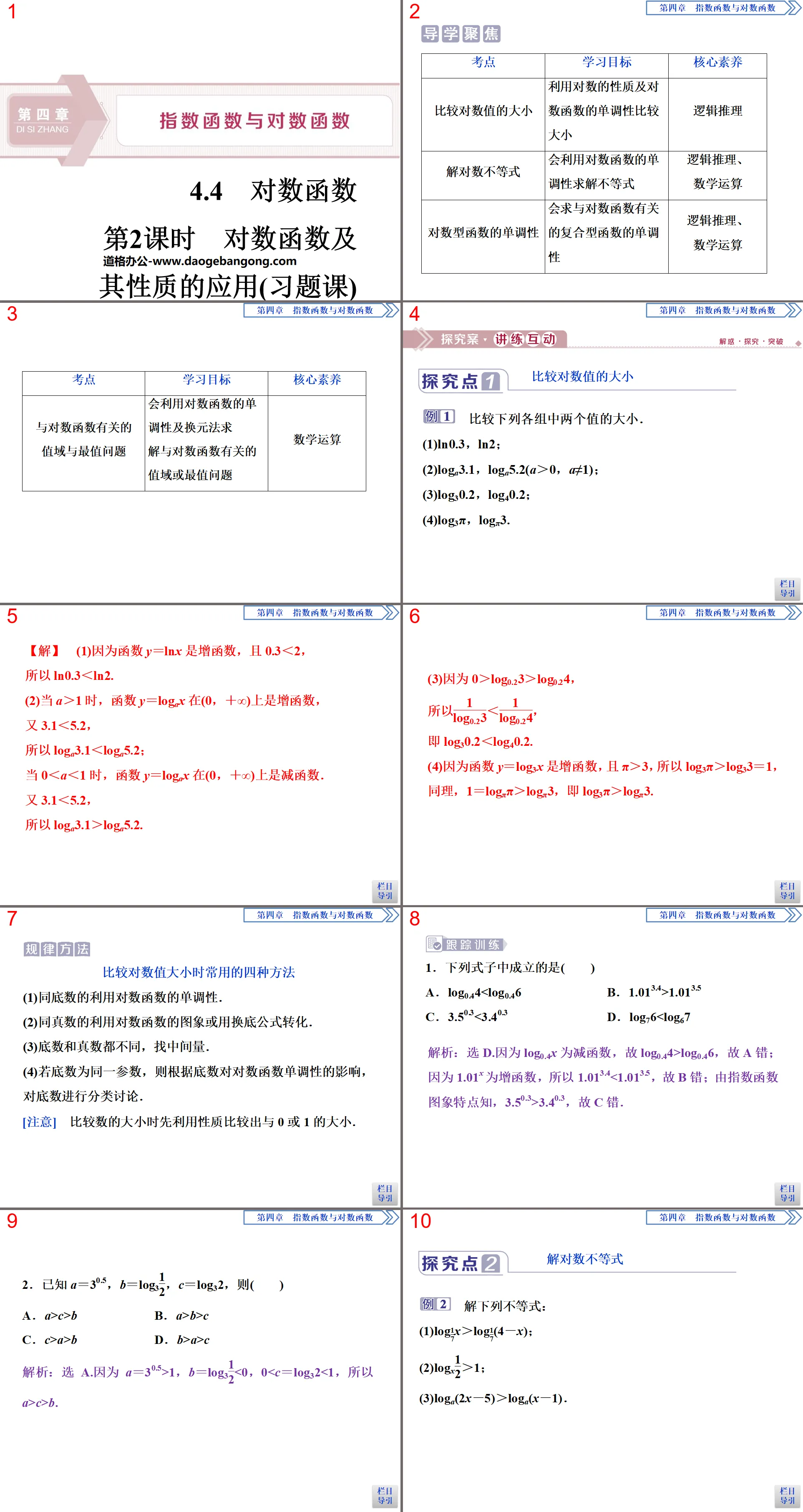 《对数函数》指数函数与对数函数PPT(第2课时对数函数及其性质的应用)
