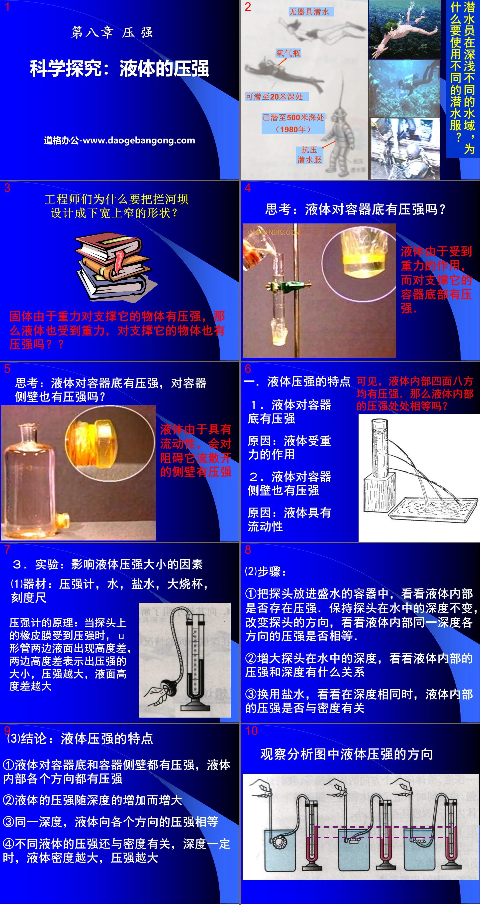 《科學探究：液體的壓強》壓強PPT課程2