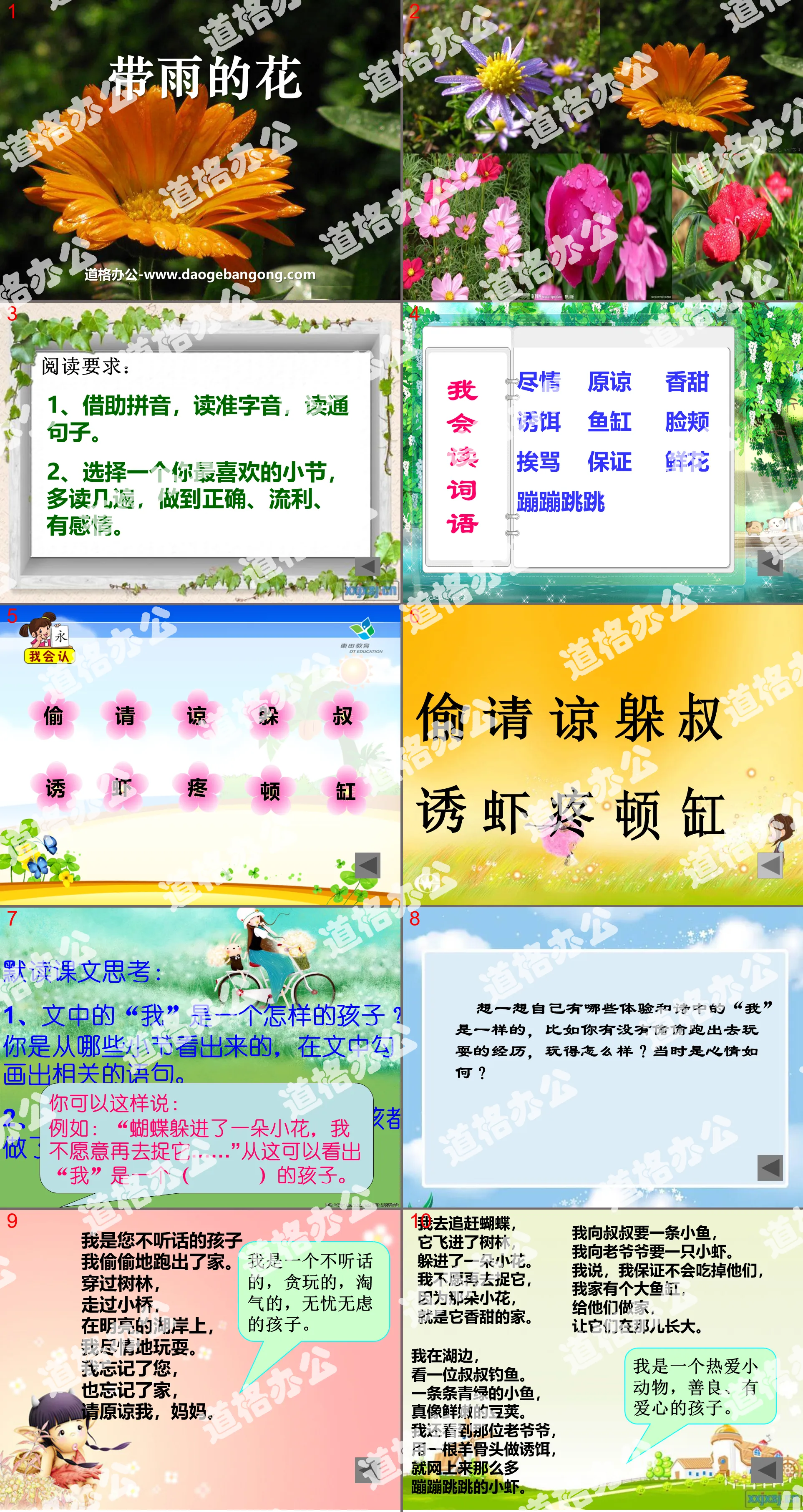 《帶雨的花》PPT課件3