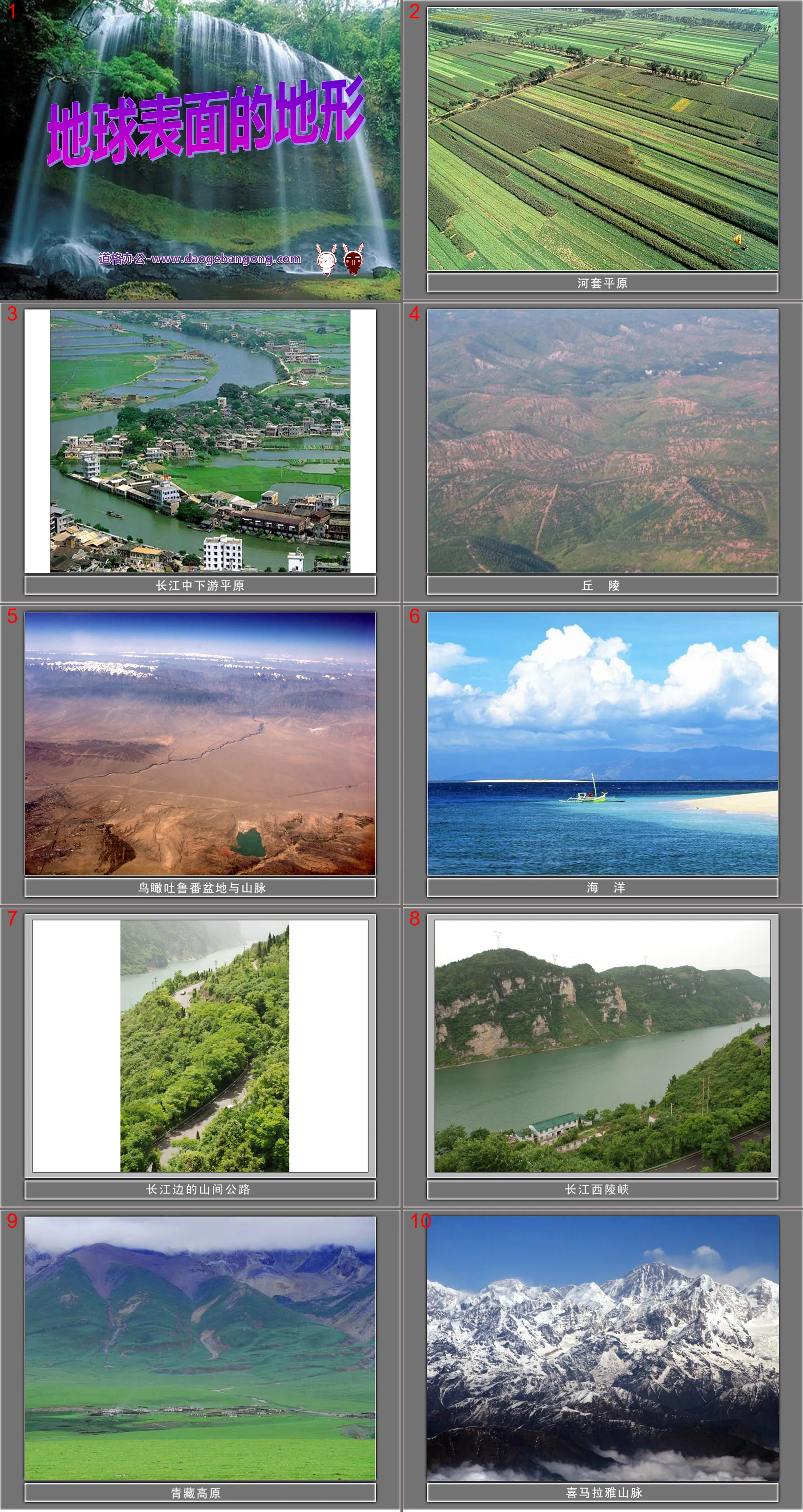"The Terrain of the Earth's Surface" The Earth's Surface and Its Changes PPT Courseware 2