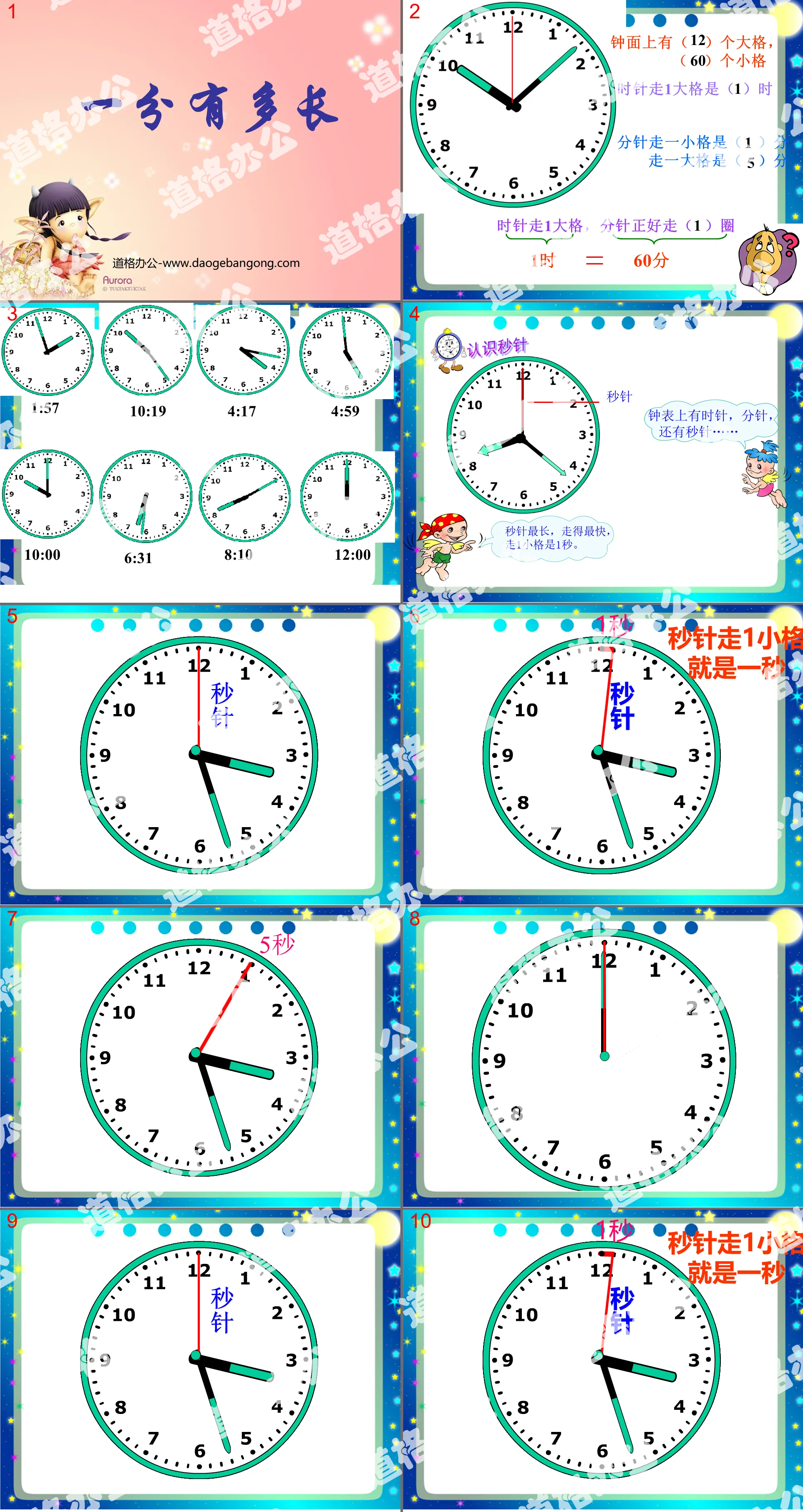 "How Long is a Minute" Hours, Minutes and Seconds PPT Courseware 3