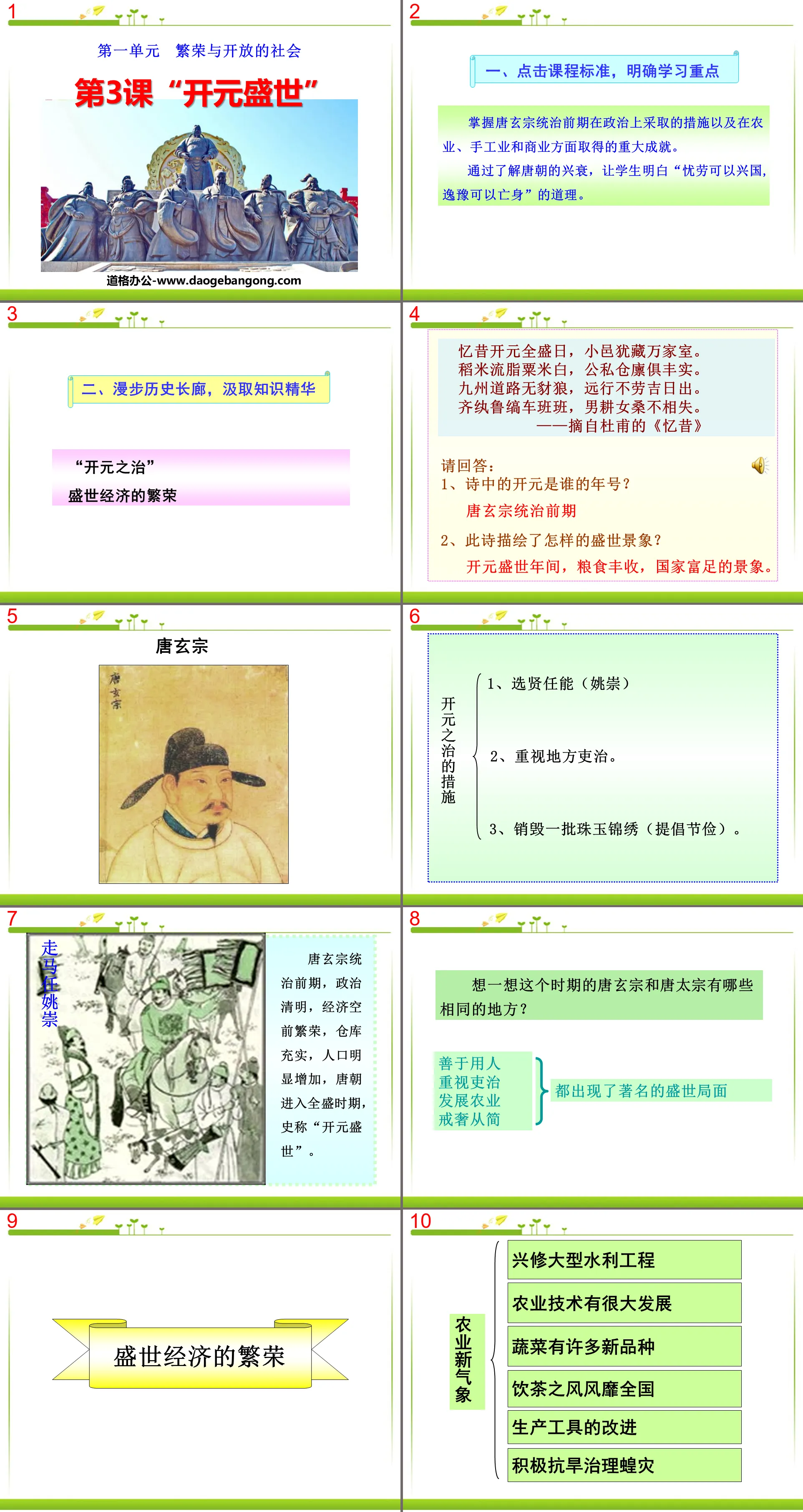 "The Prosperous Age of Kaiyuan" Prosperous and Open Society PPT Courseware 4
