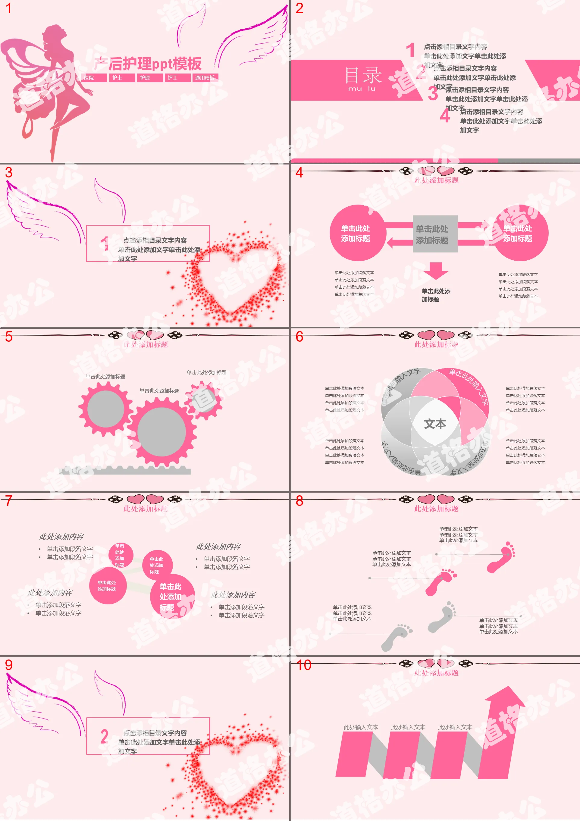 Pink postpartum care postpartum repair PPT template